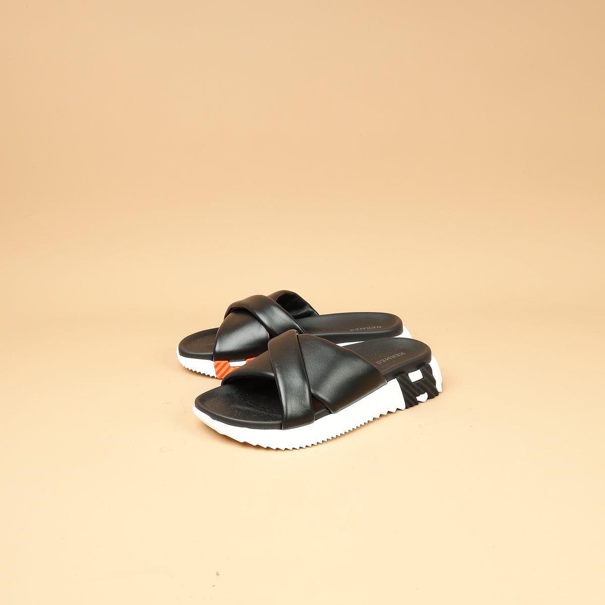 Hermes Noir Infra Sandal 37