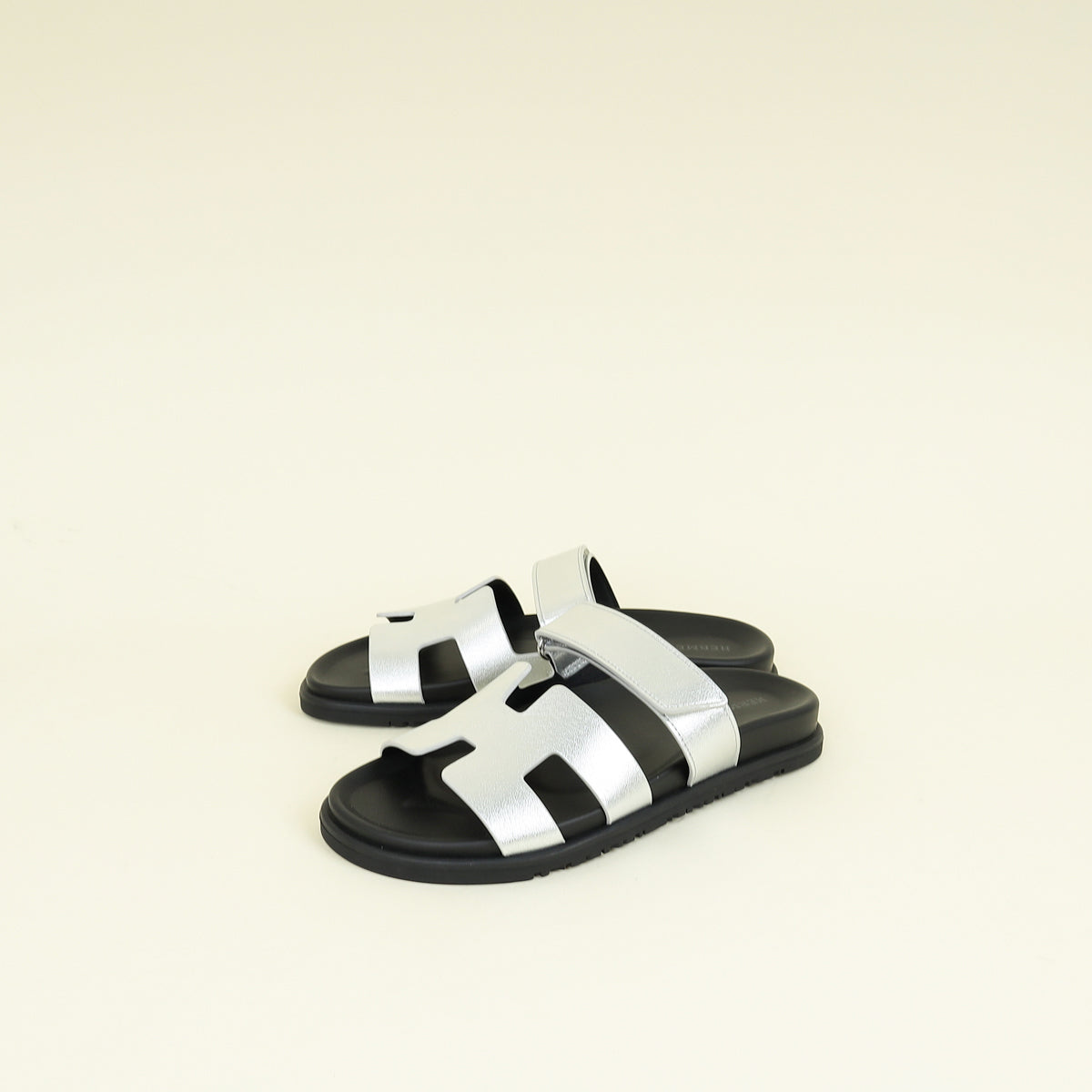 Hermes Gris Argente Chypre Sandal 38