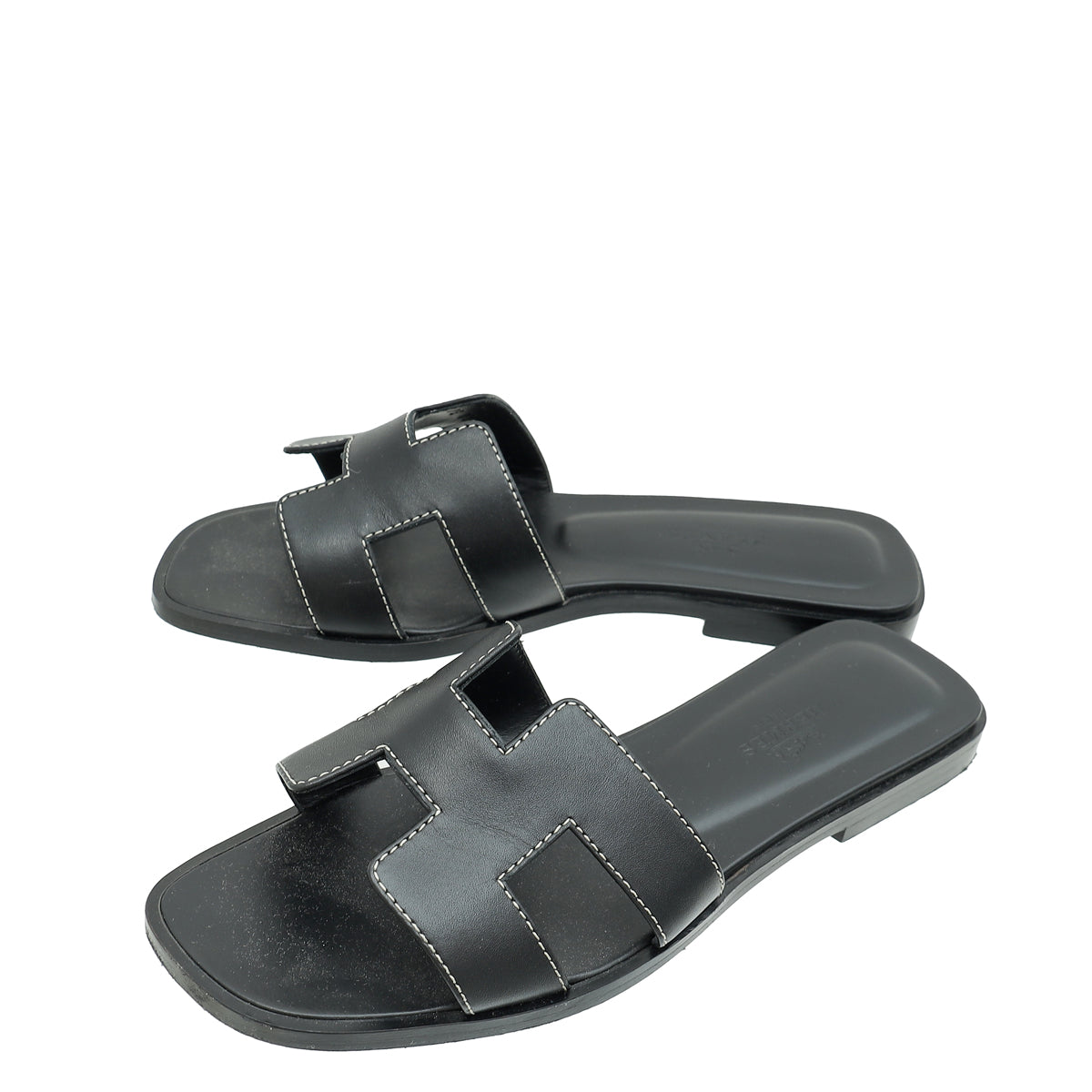 Hermes Noir Oran Sandal 34