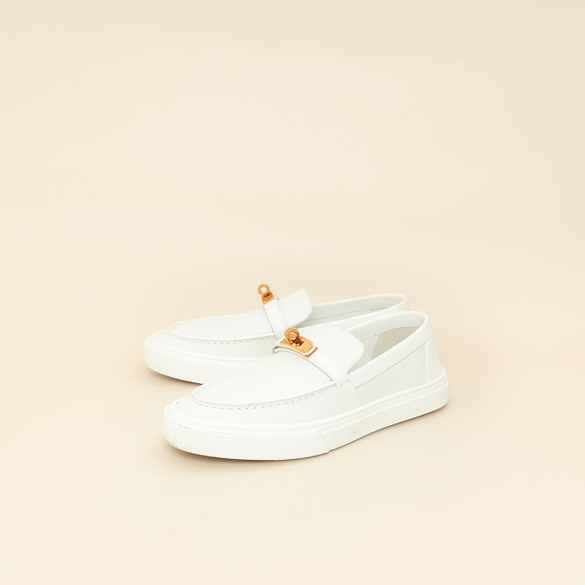 Hermes Blanc Game Slip-On Sneaker 38