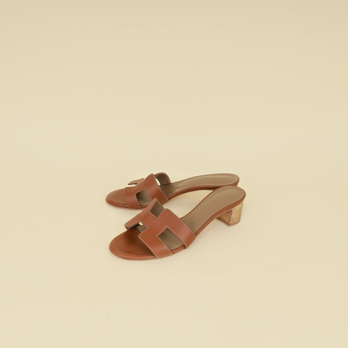 Hermes Gold Oasis Sandals 37.5