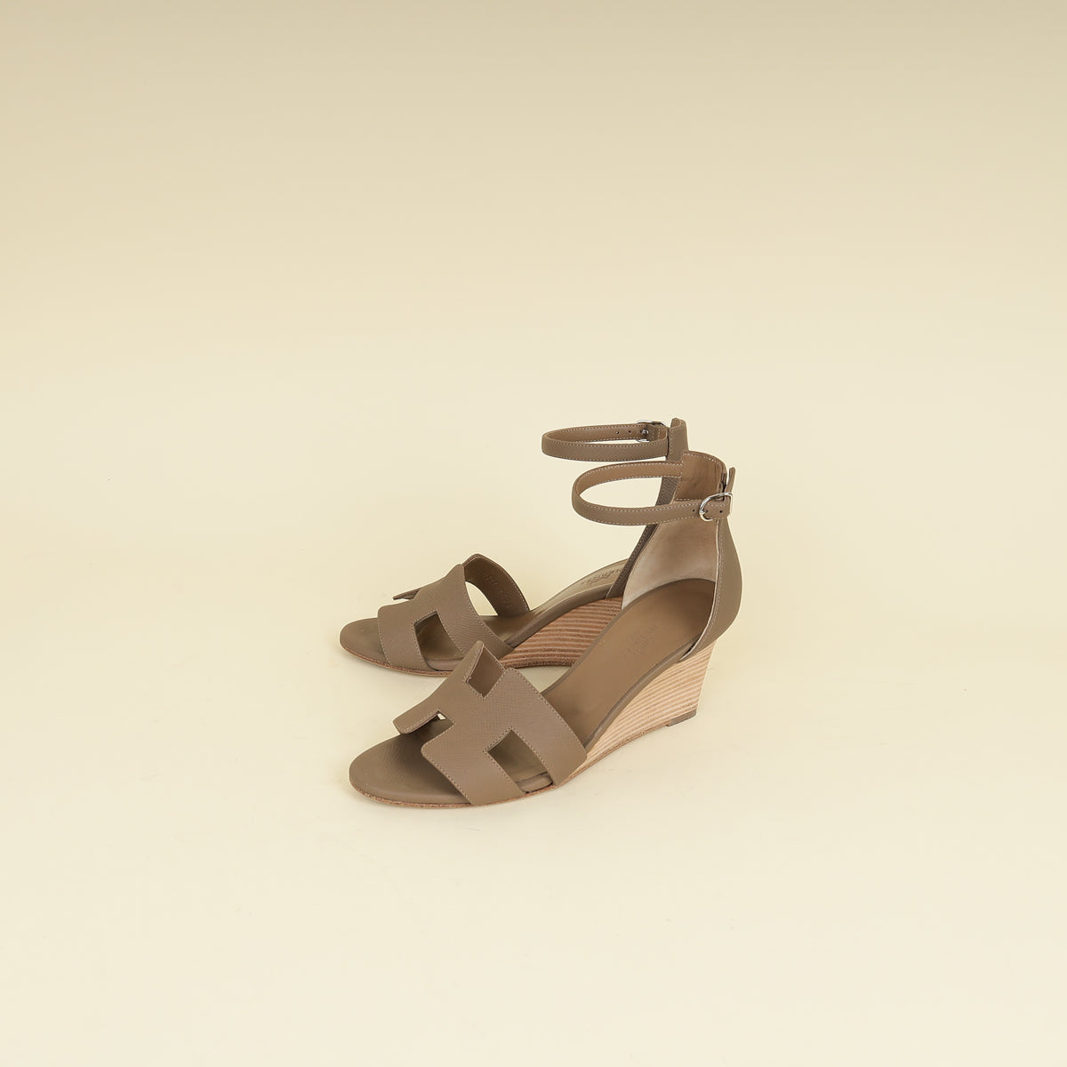 Hermes Etoupe Legend Sandals 37
