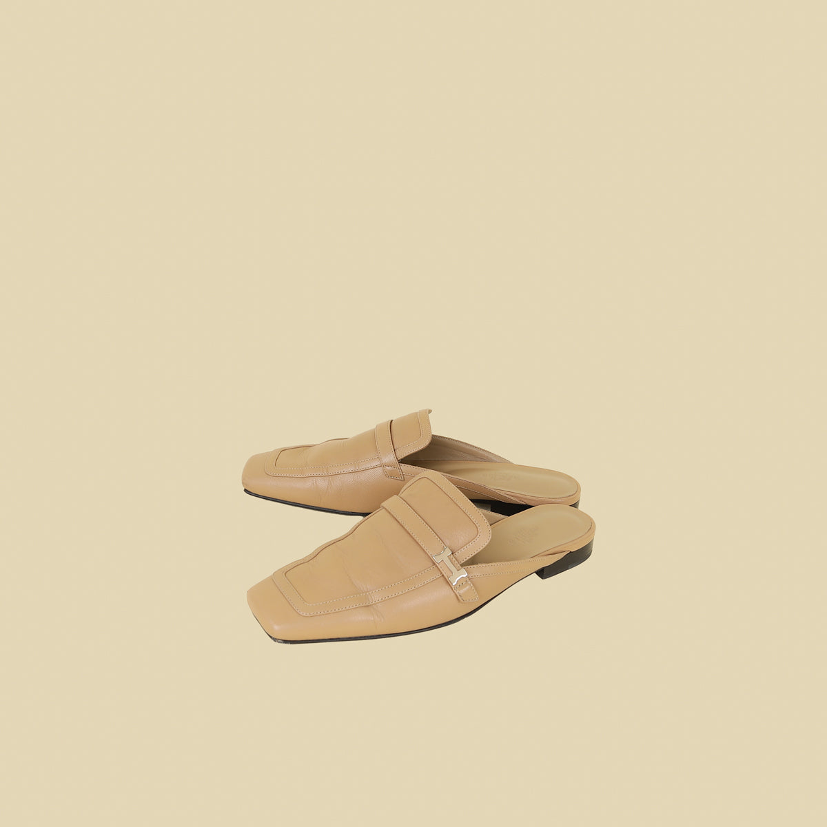 Hermes Beige Groupie Mule 38.5
