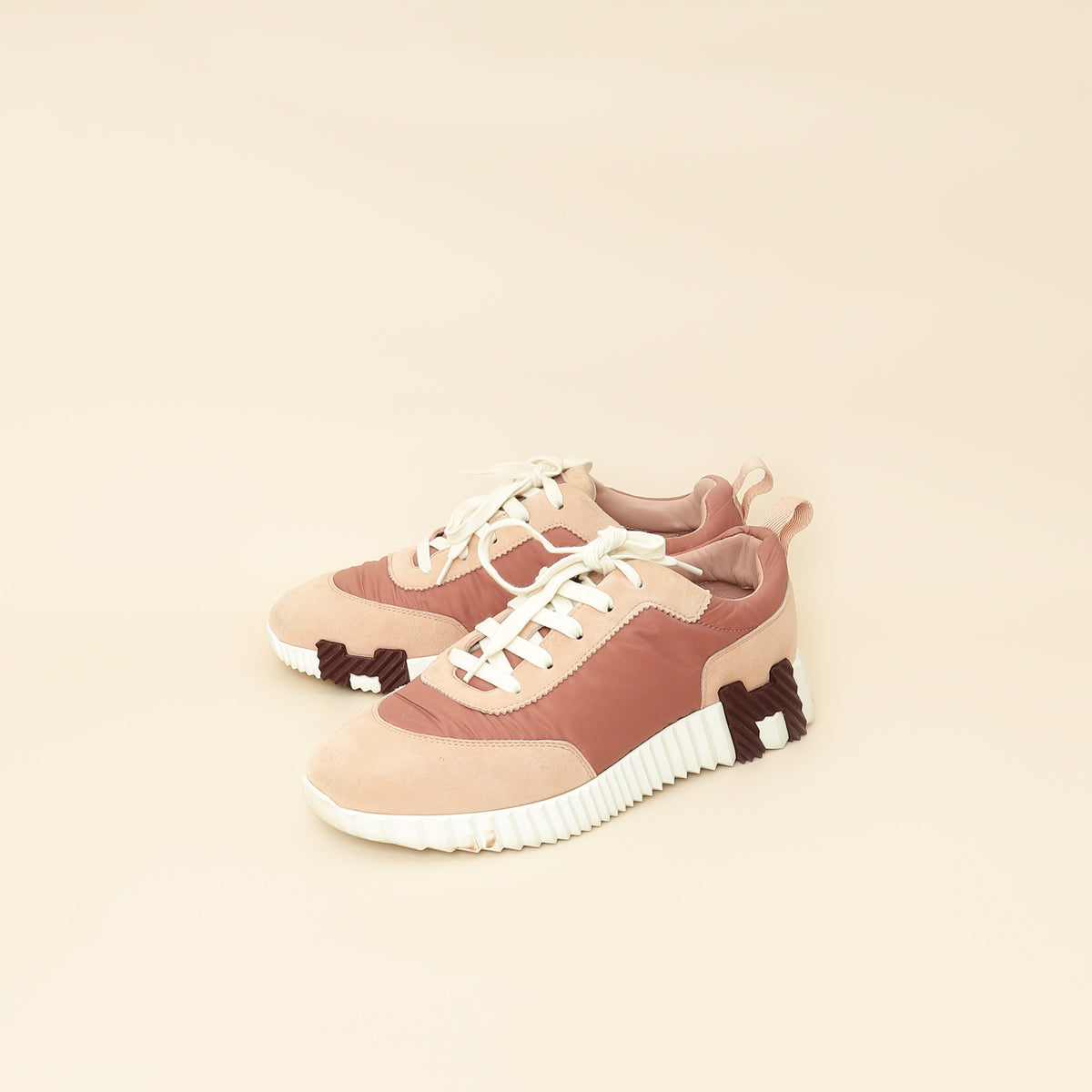Hermes Rose Parachute Bouncing Sneaker 38.5
