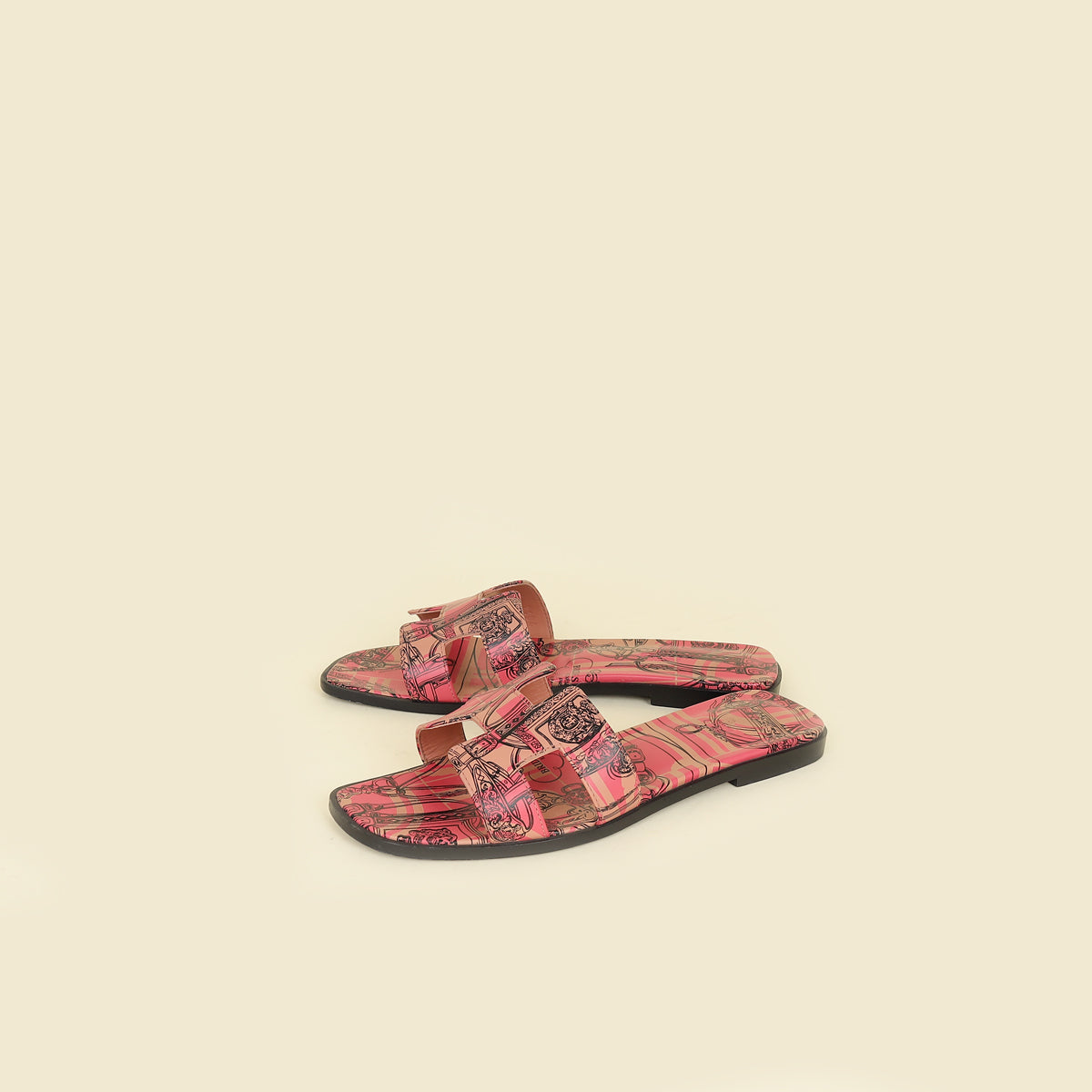 Hermes Multicolor Oran Brides de Gala en Desordre" Print Sandal 38
