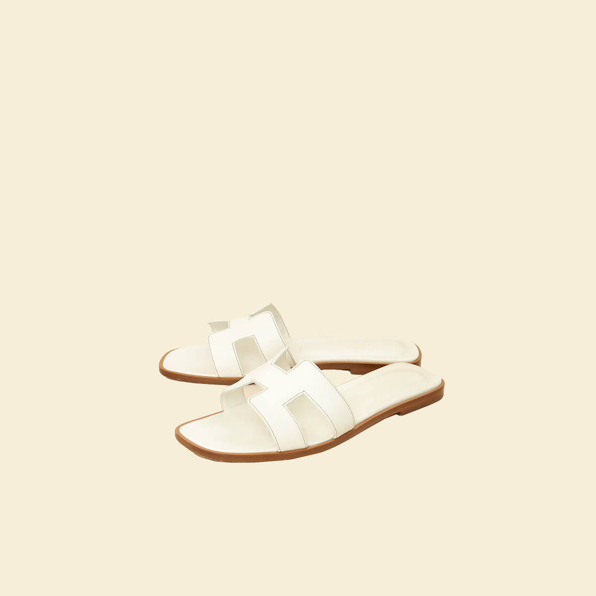 Hermes Blanc Oran Sandals 38