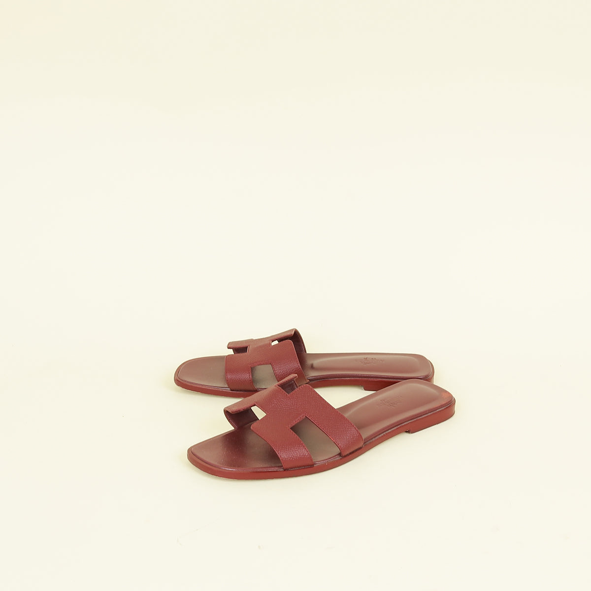Hermes Rouge H Oran Sandals 38
