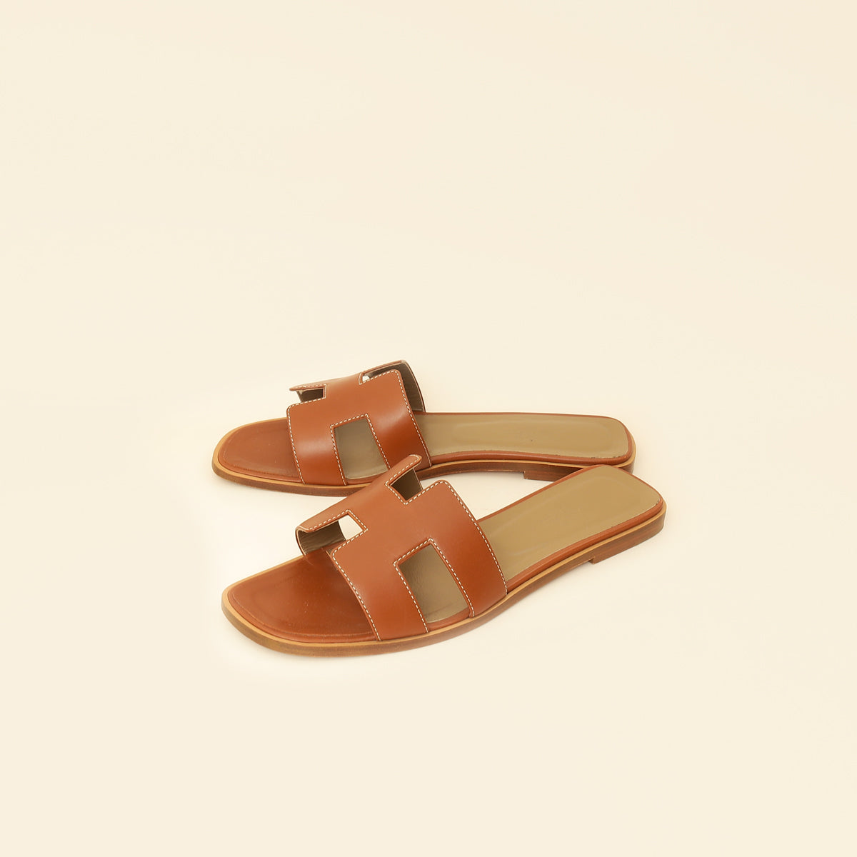 Hermes Gold Oran Sandals 39.5