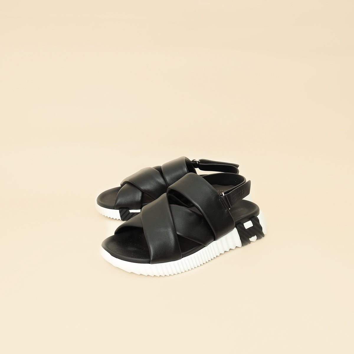 Hermes Black Electric Sandals 39