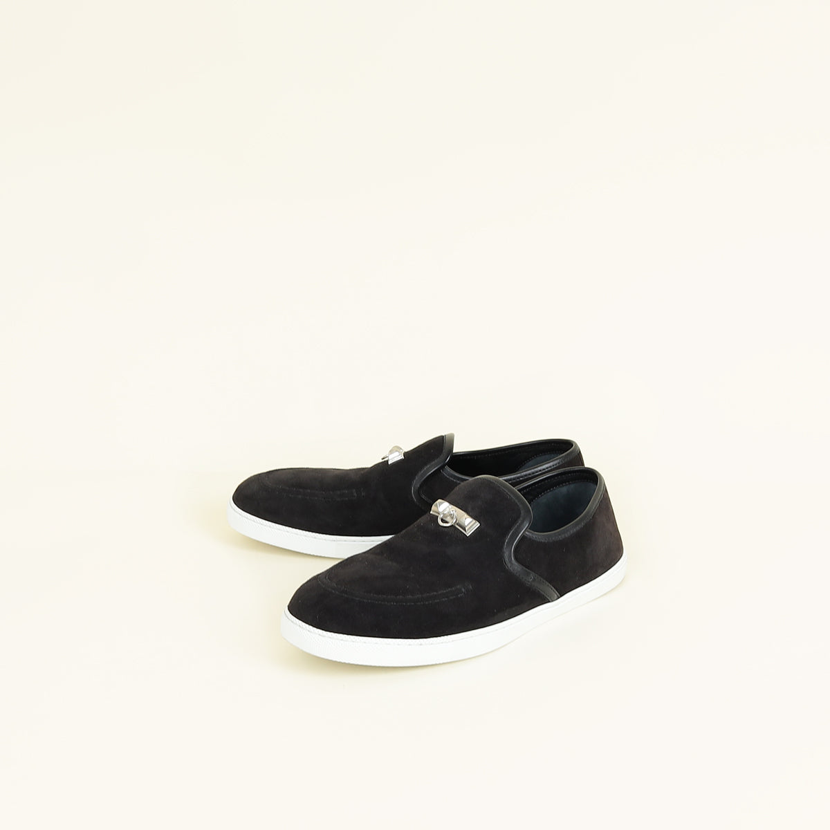 Hermes Noir Jour Suede Goatskin Loafer 39