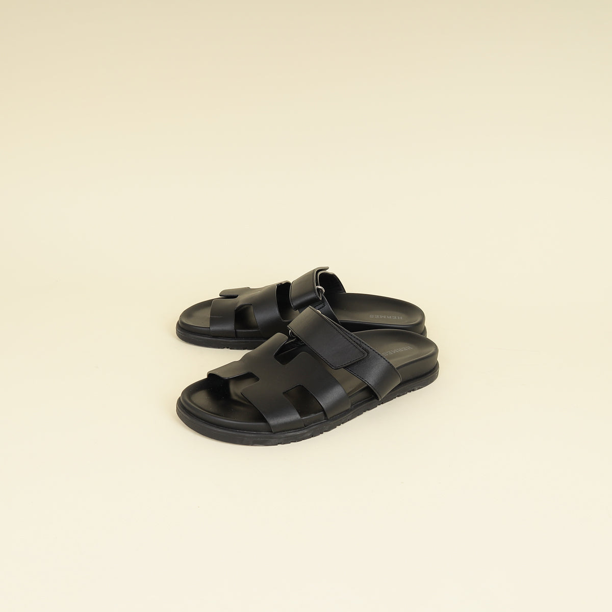 Hermes Black Chypre Sandals 40
