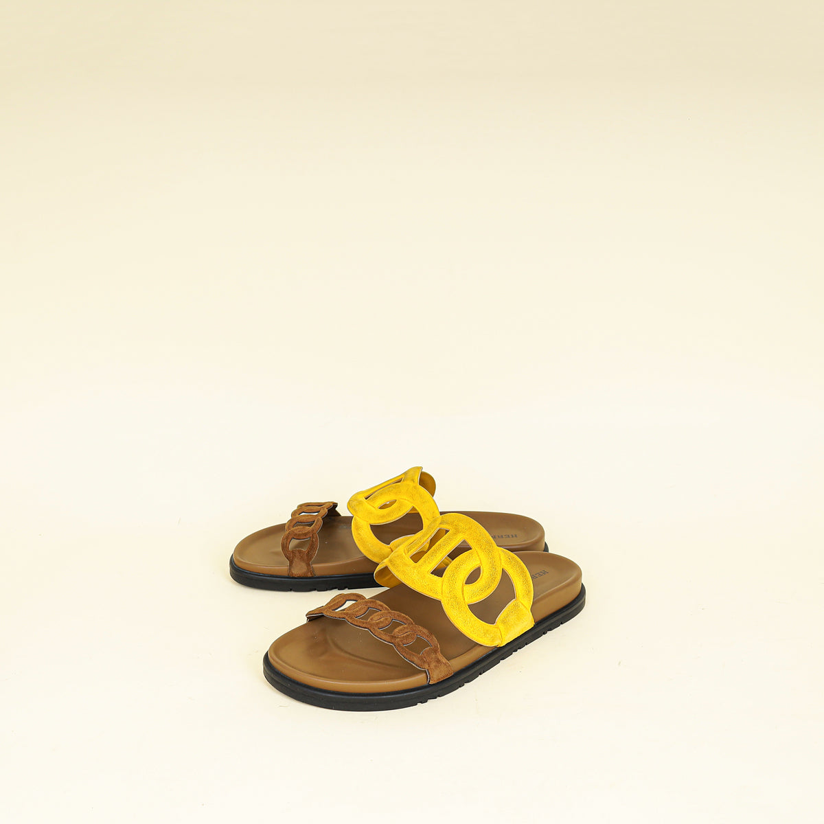 Hermes Bicolor Suede Goatskin Extra Sandal 38.5