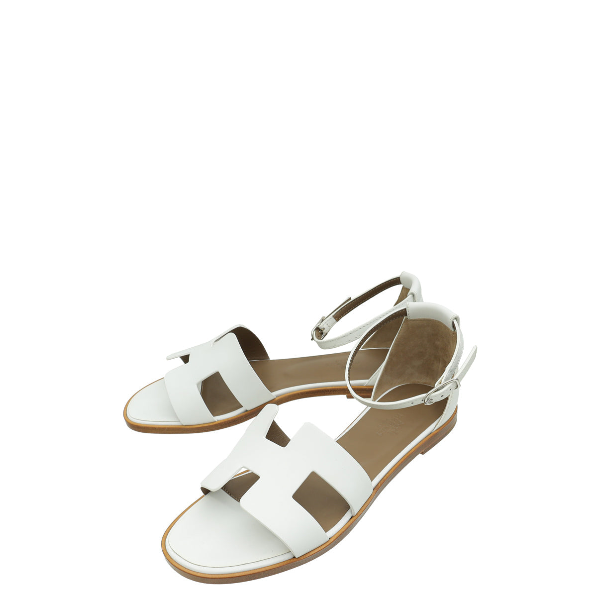 Hermes Blanc Santorini Sandal 38