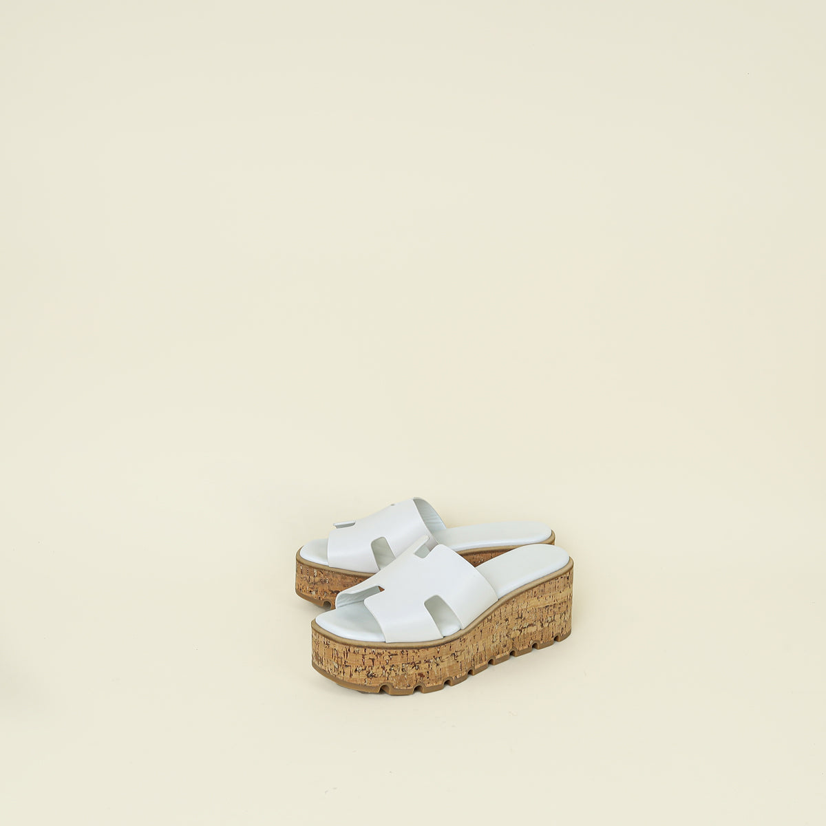 Hermes White Eze 30 Sandal 39