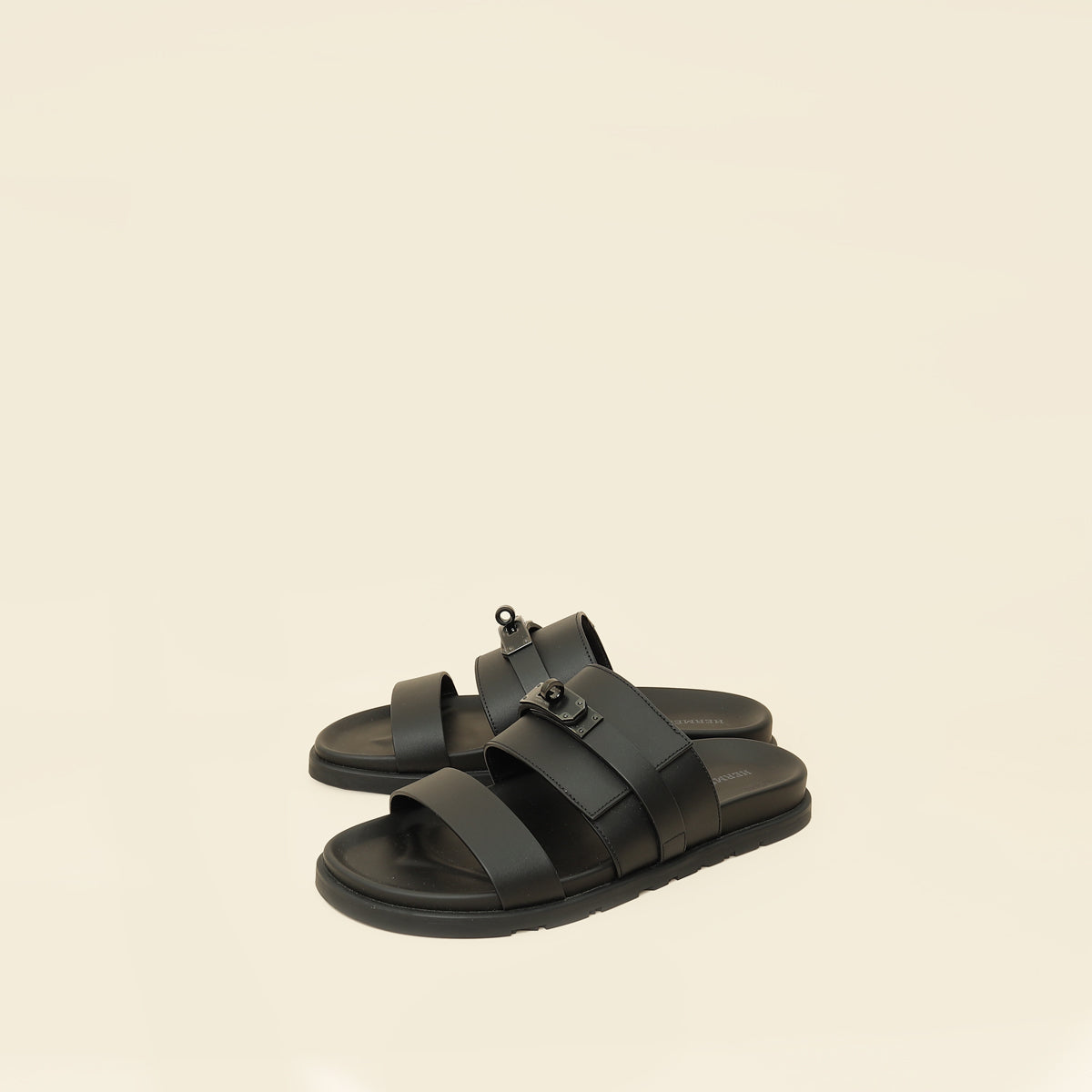 Hermes Noir Jackson Sandal 41