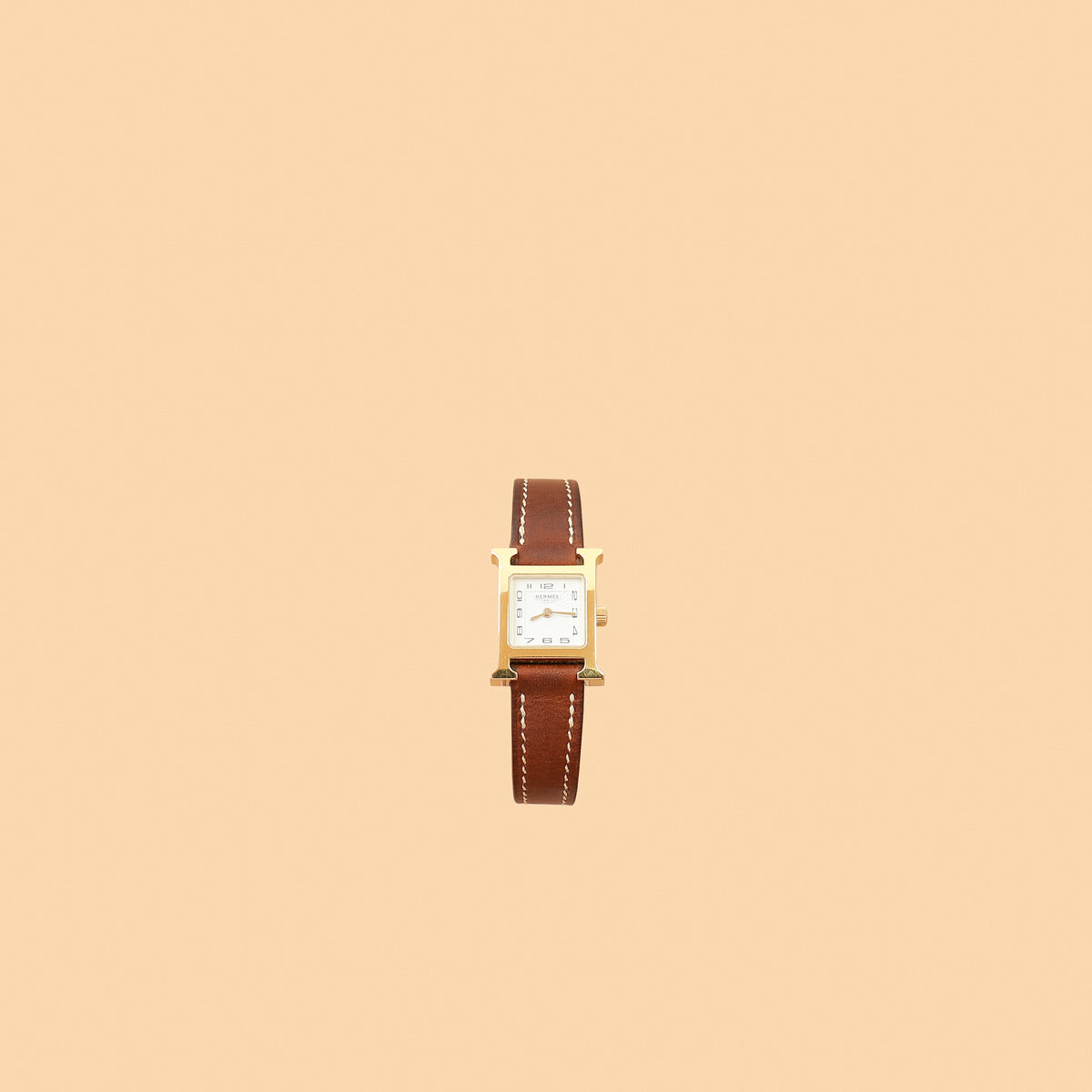 Hermes Yellow Gold Plated Heure H Mini Model 21mm Quartz Watch