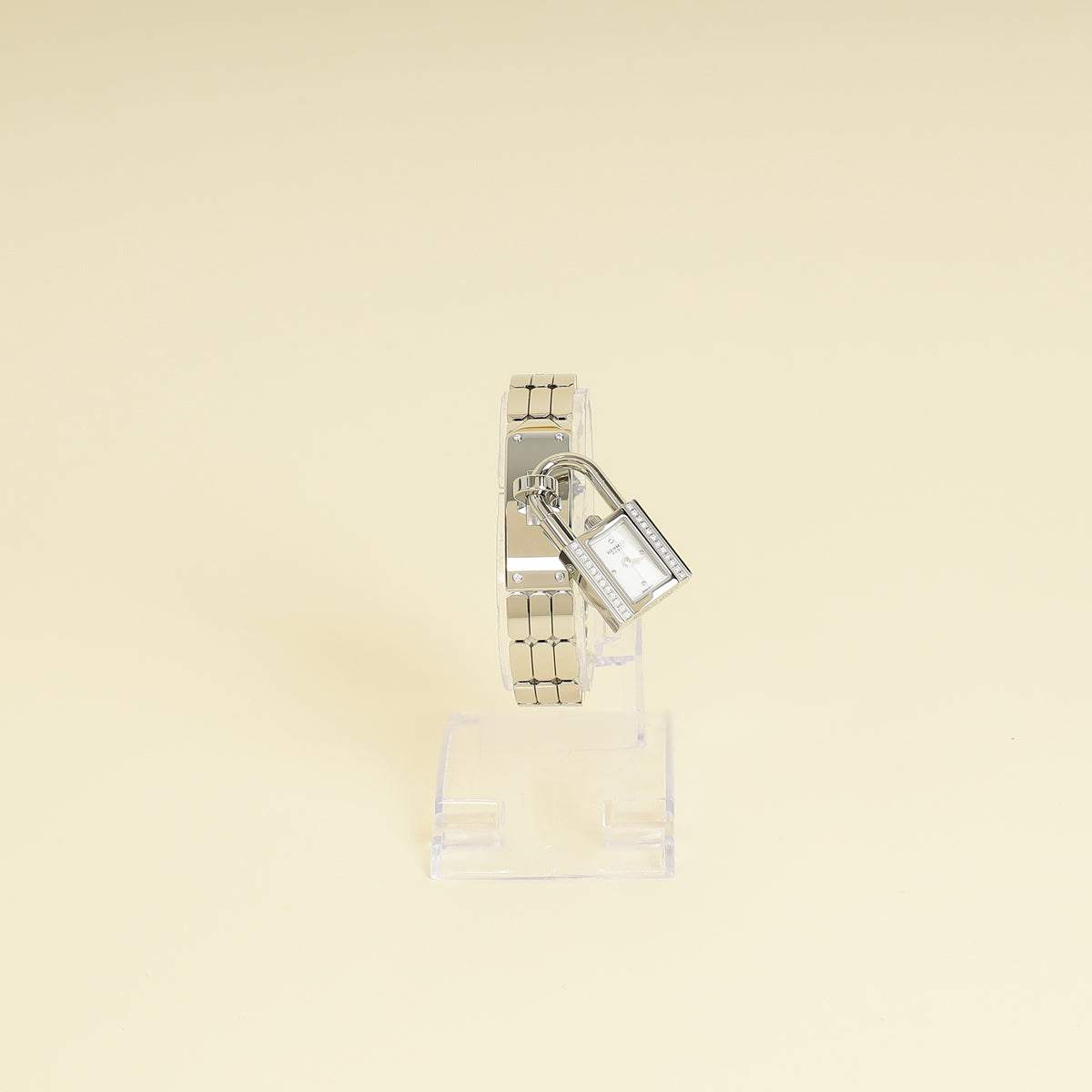 Hermes Stainless Steel Diamond Kelly Quartz 16mm Watch Mini Model