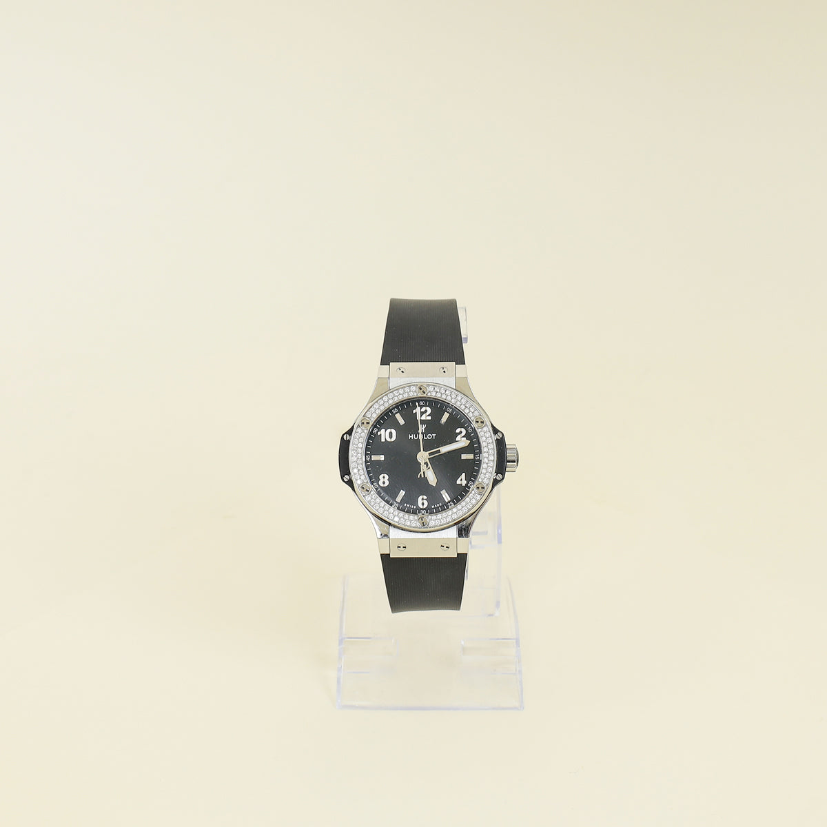 Hublot Stainless Steel Diamond Big Bang Quartz 38mm Watch