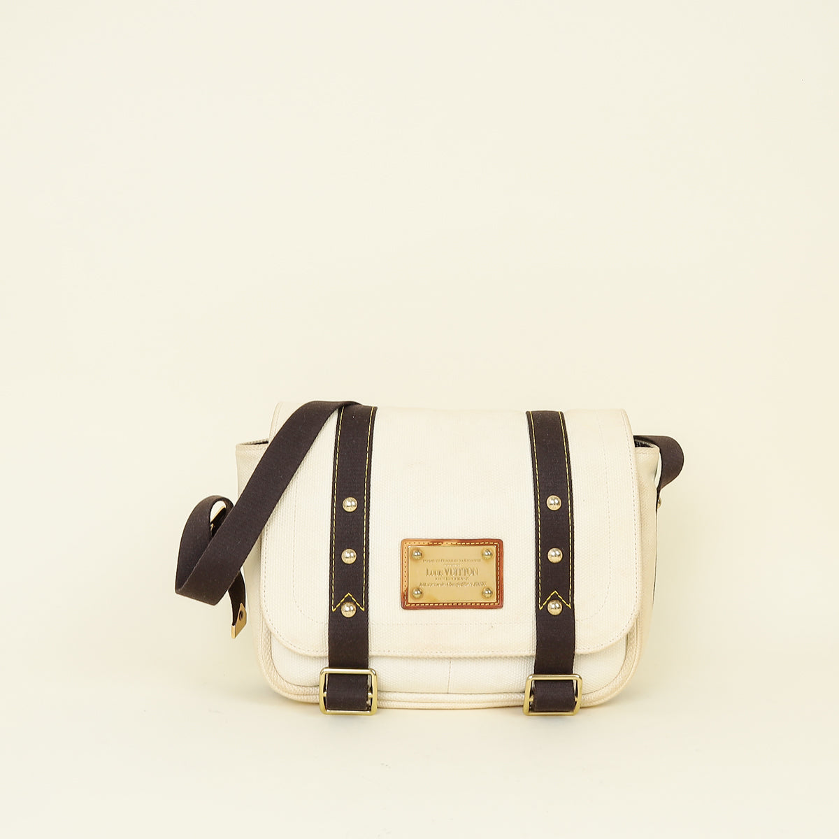 Louis Vuitton White Antigua Besace Messenger PM Bag
