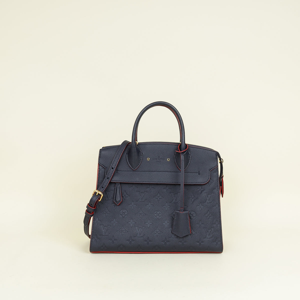 Louis Vuitton Blue Marine Monogram Empreinte Pont Neuf MM Bag