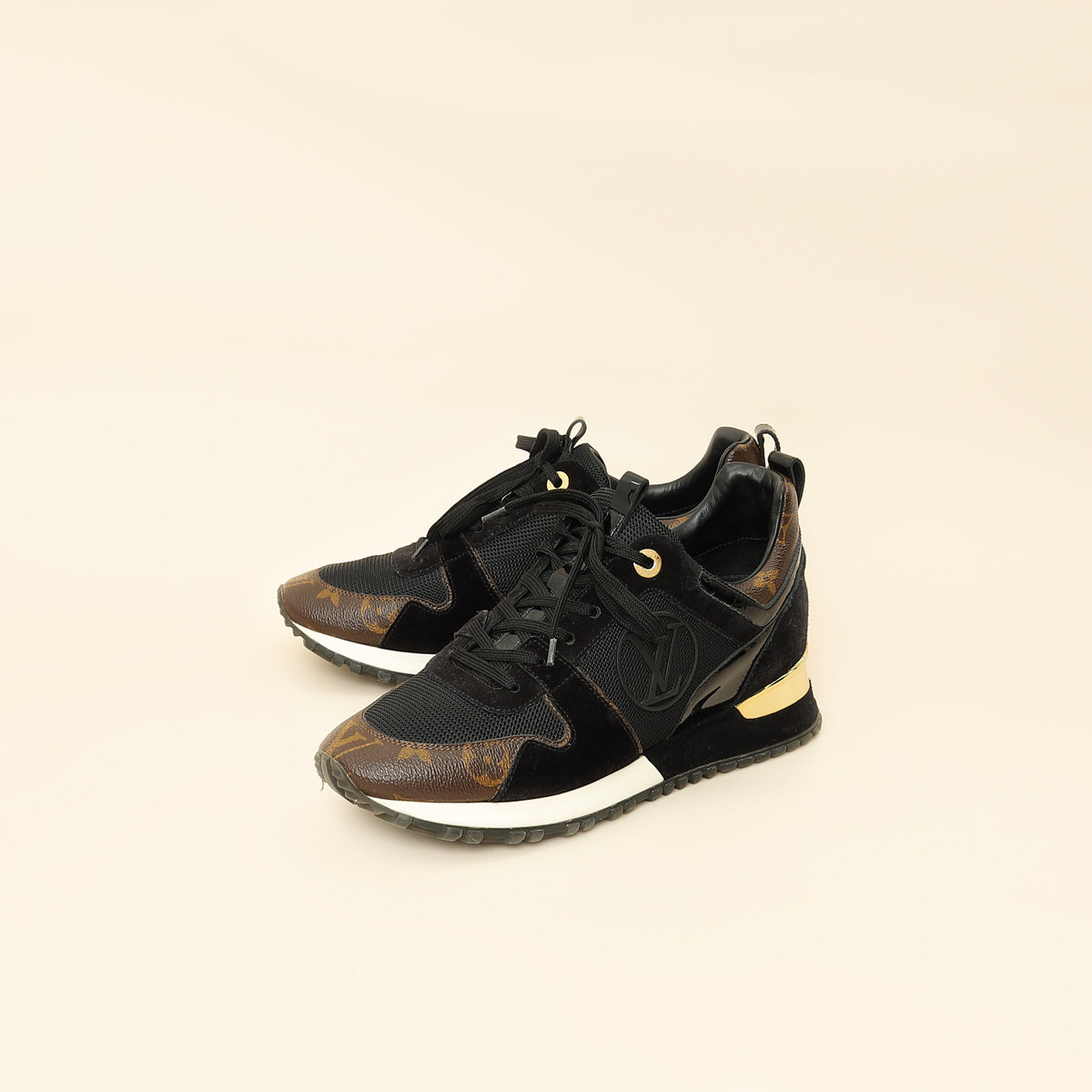 Louis Vuitton Monogram Black Run Away Sneaker 37