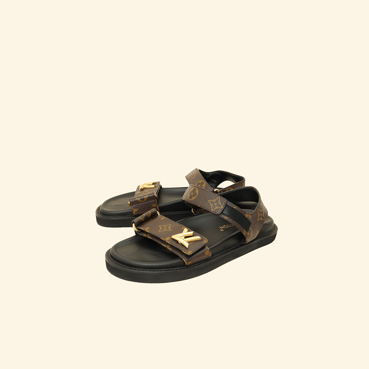 Louis Vuitton Brown Monogram Sunset Comfort Flat Sandal 39