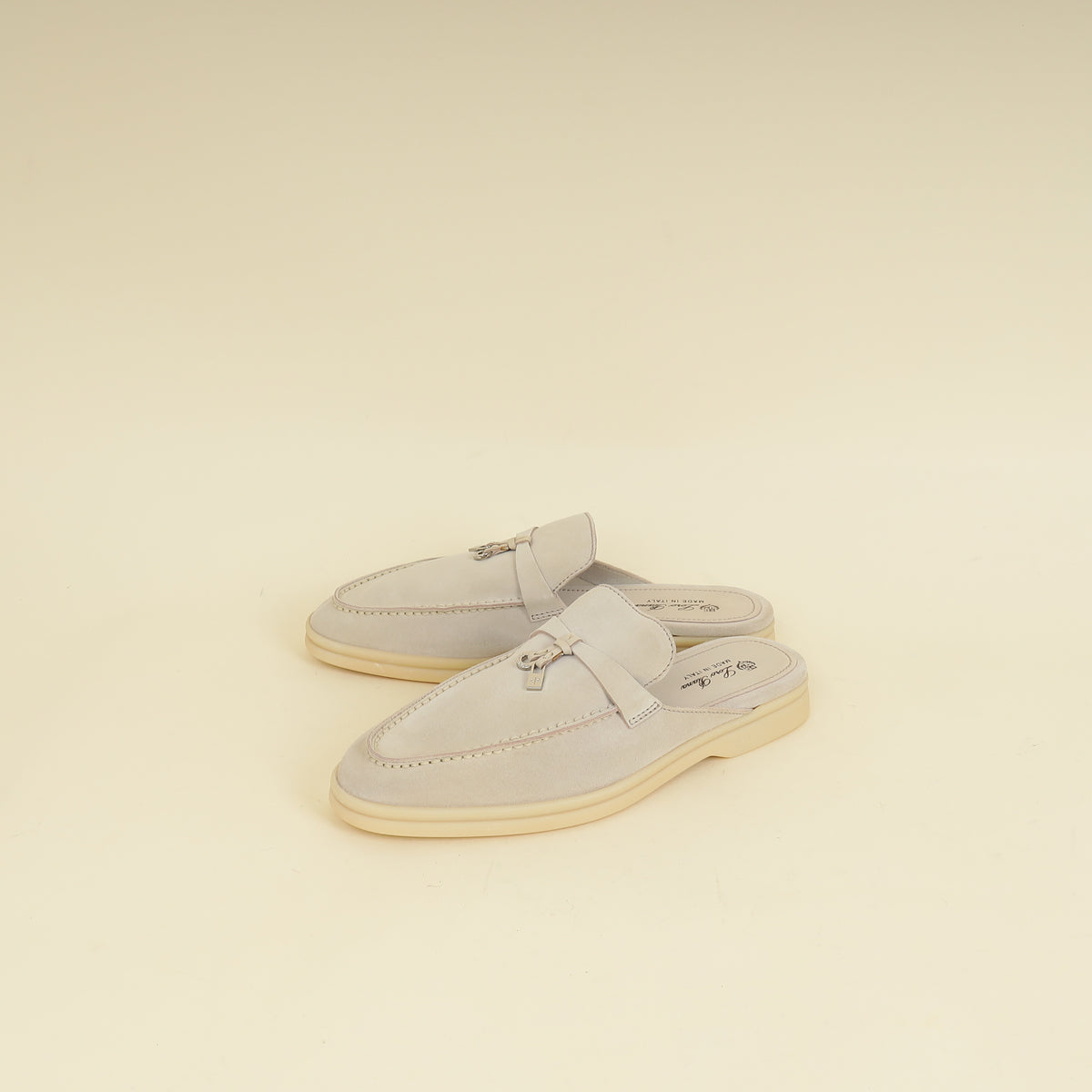 Loro Piana Tapioca Babouche Charms Walk Loafer 39