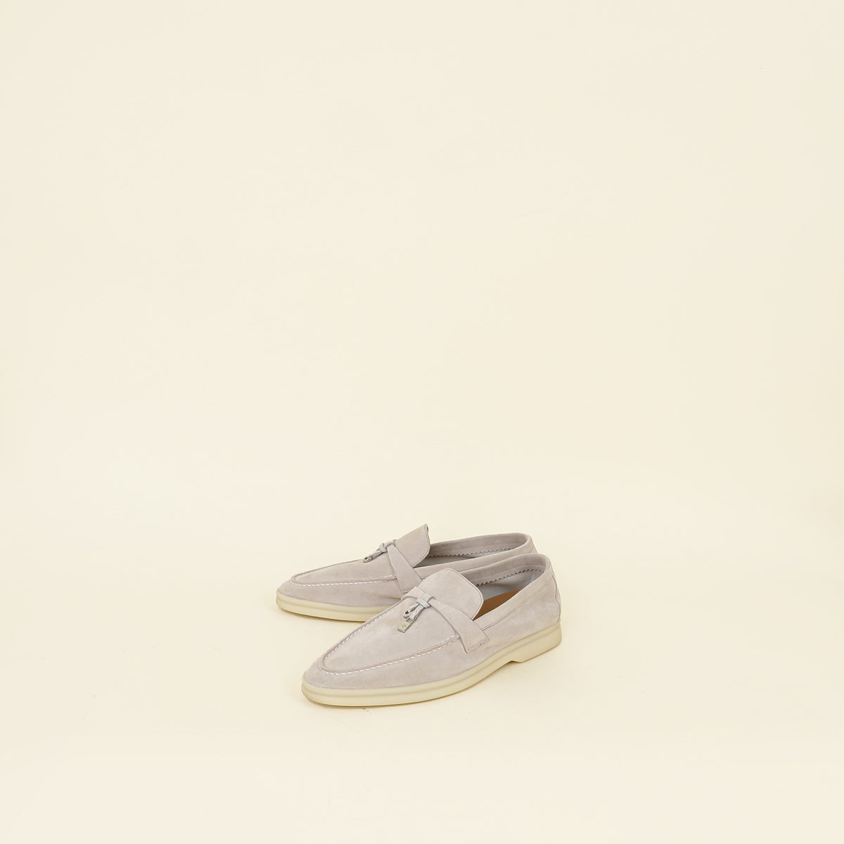 Loro Piana Pearl Powder Summer Charms Walk Loafer 37