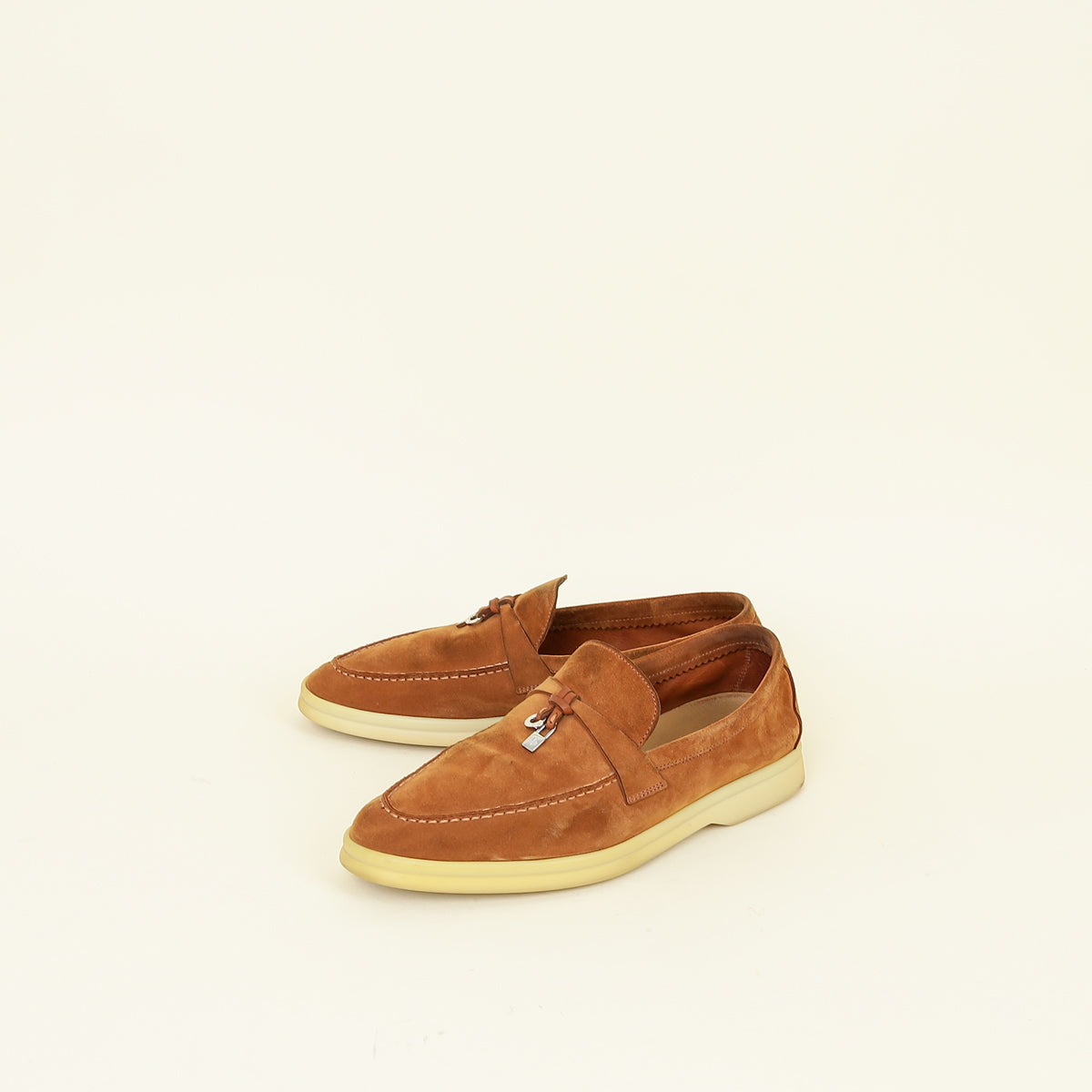 Loro Piana Saddle Brown Summer Charm Walk Loafer 37.5
