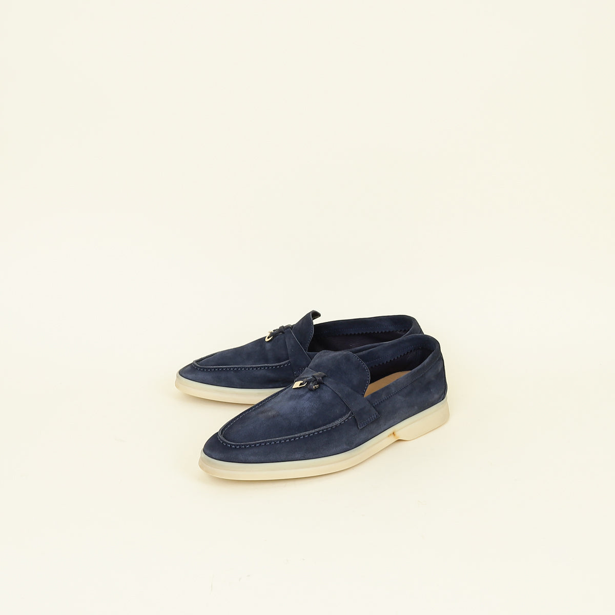 Loro Piana Argo Blue Melange Summer Charm Loafer 38.5