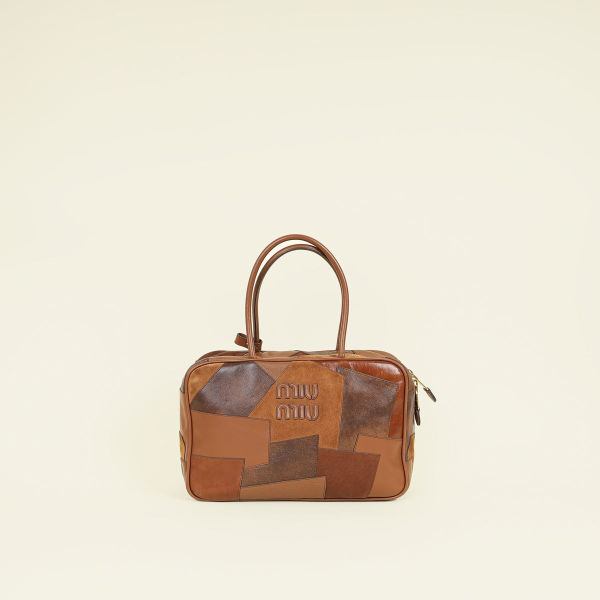 Miu Miu Cognac Patchwork Beau Bag