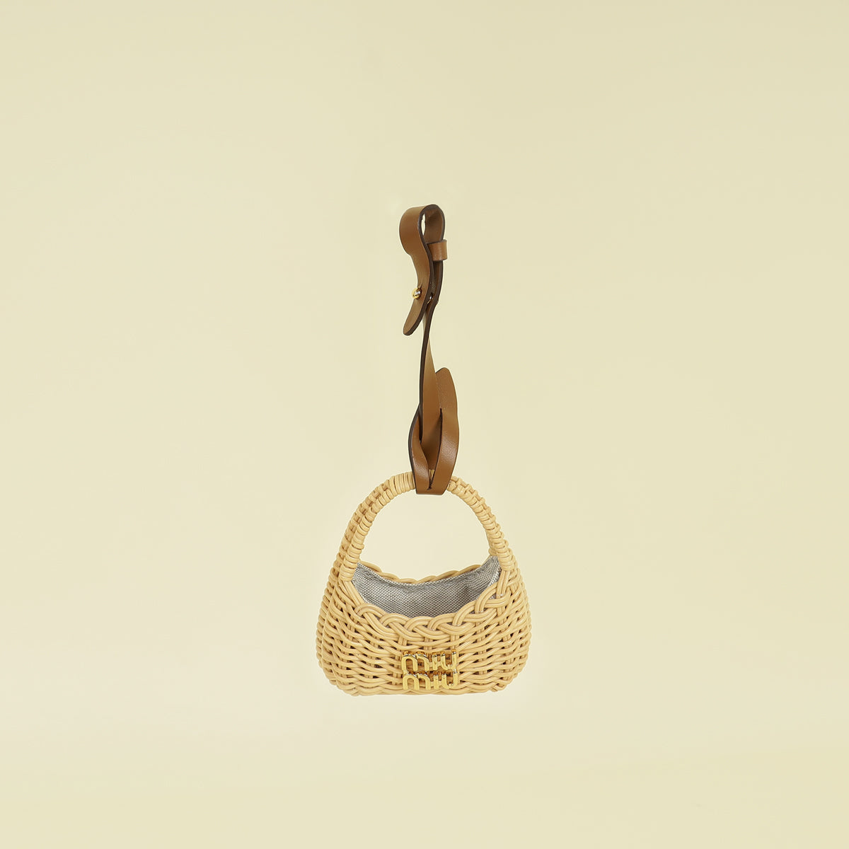 Miu Miu Bicolor Wander Wicker Bag Charm