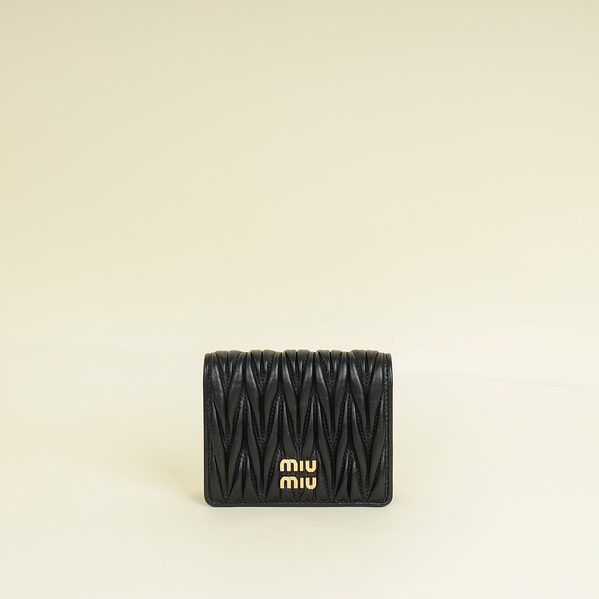 Miu Miu Black Small Matelassé Nappa Wallet