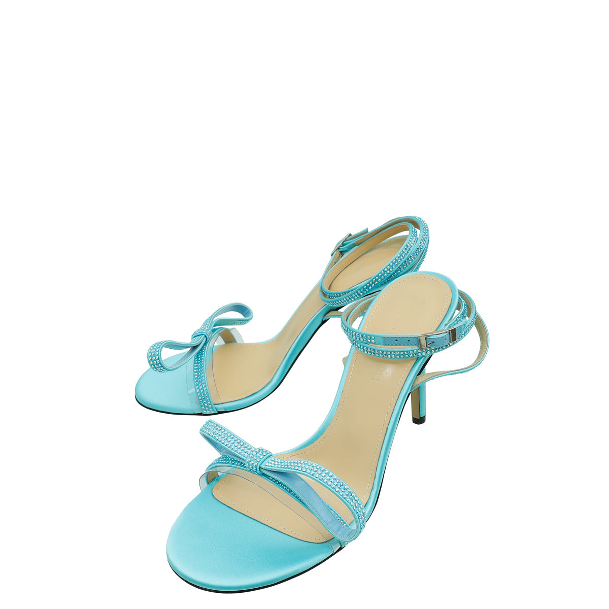 Mach & Mach Sky Blue French Bow Embellished Sandal 37.5