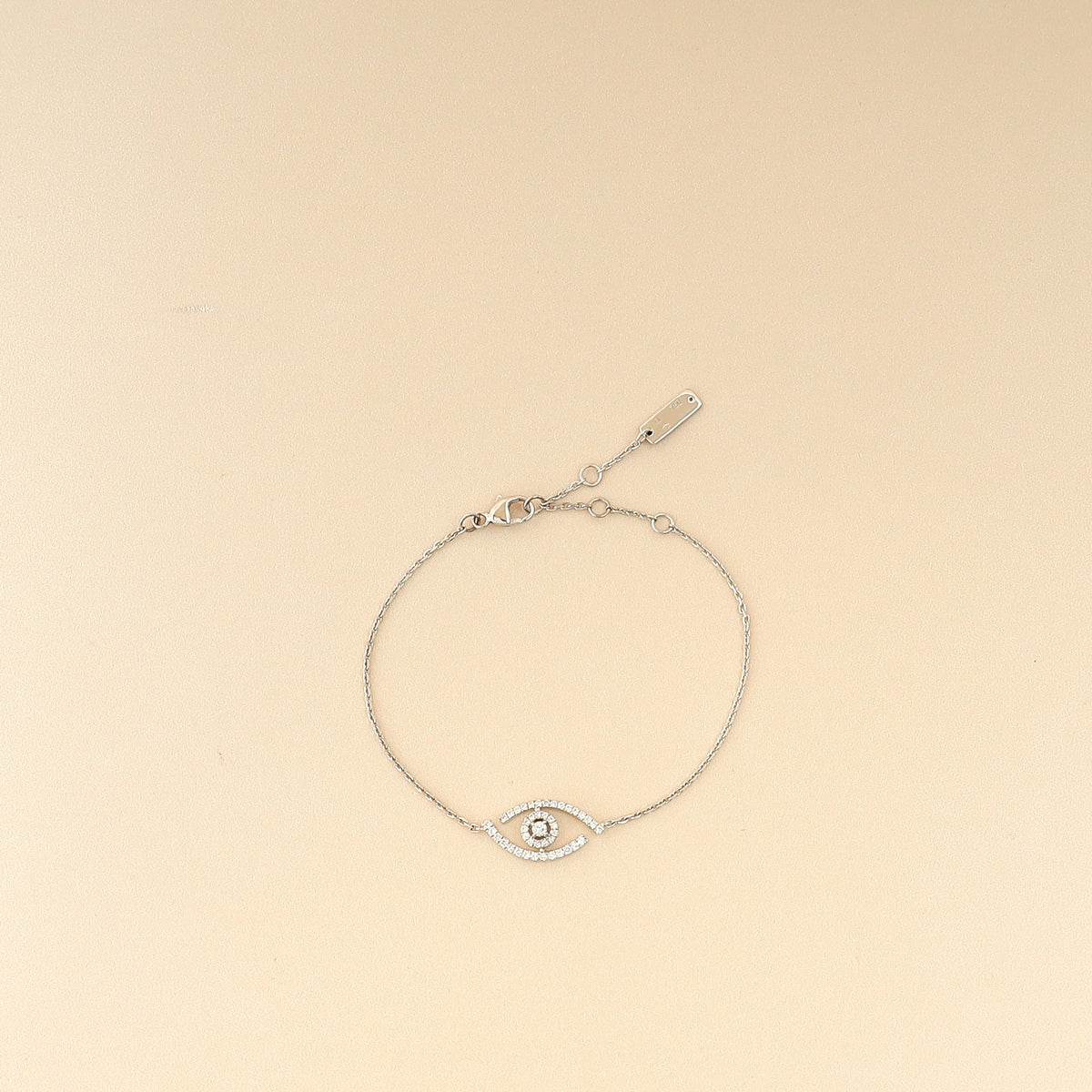 Messika 18K White Gold Lucky Eye Pave Diamond Bracelet