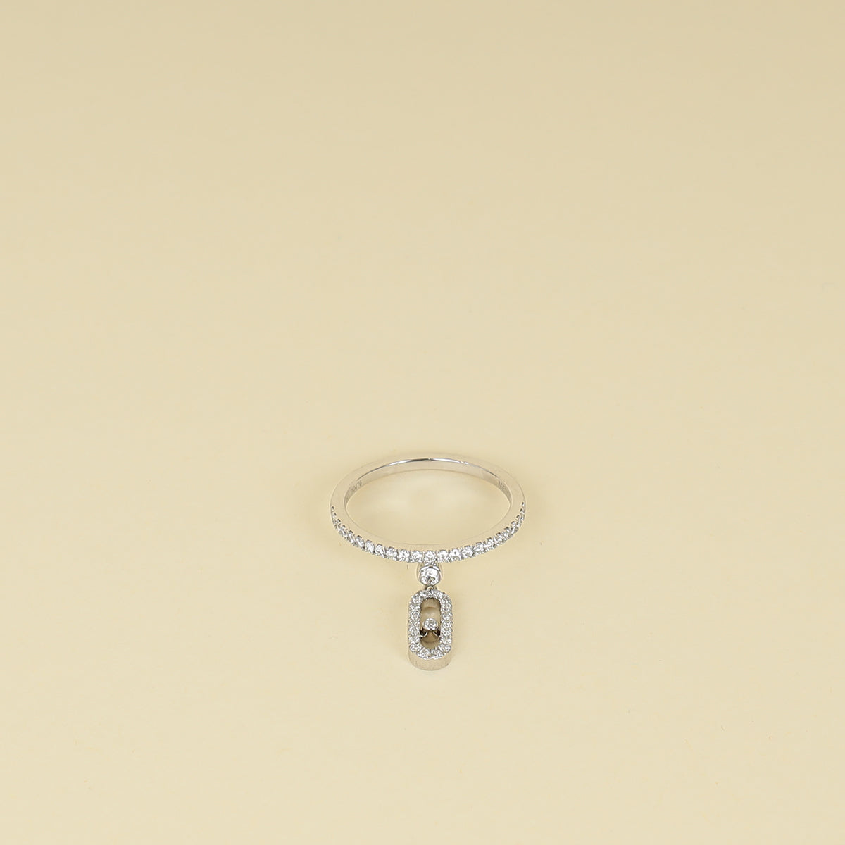 Messika 18K White Gold Diamond Move Uno Pave Drop Ring 53