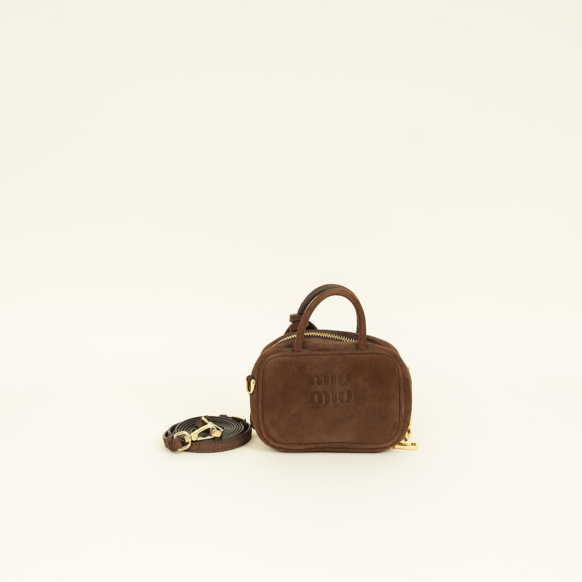 Miu Miu Dark Brown Suede Micro Bag