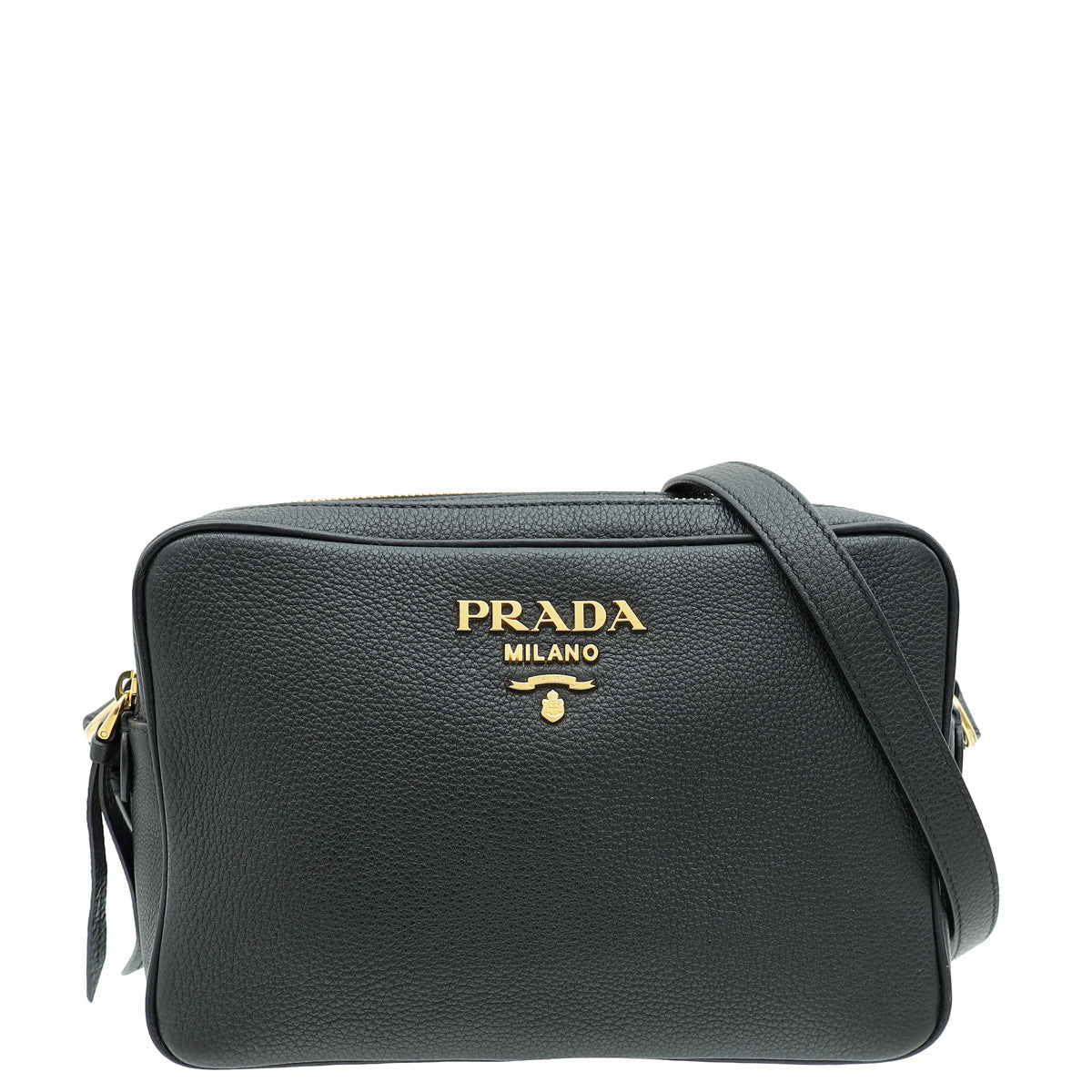 Prada Black Double Zip Camera Crossbody Bag