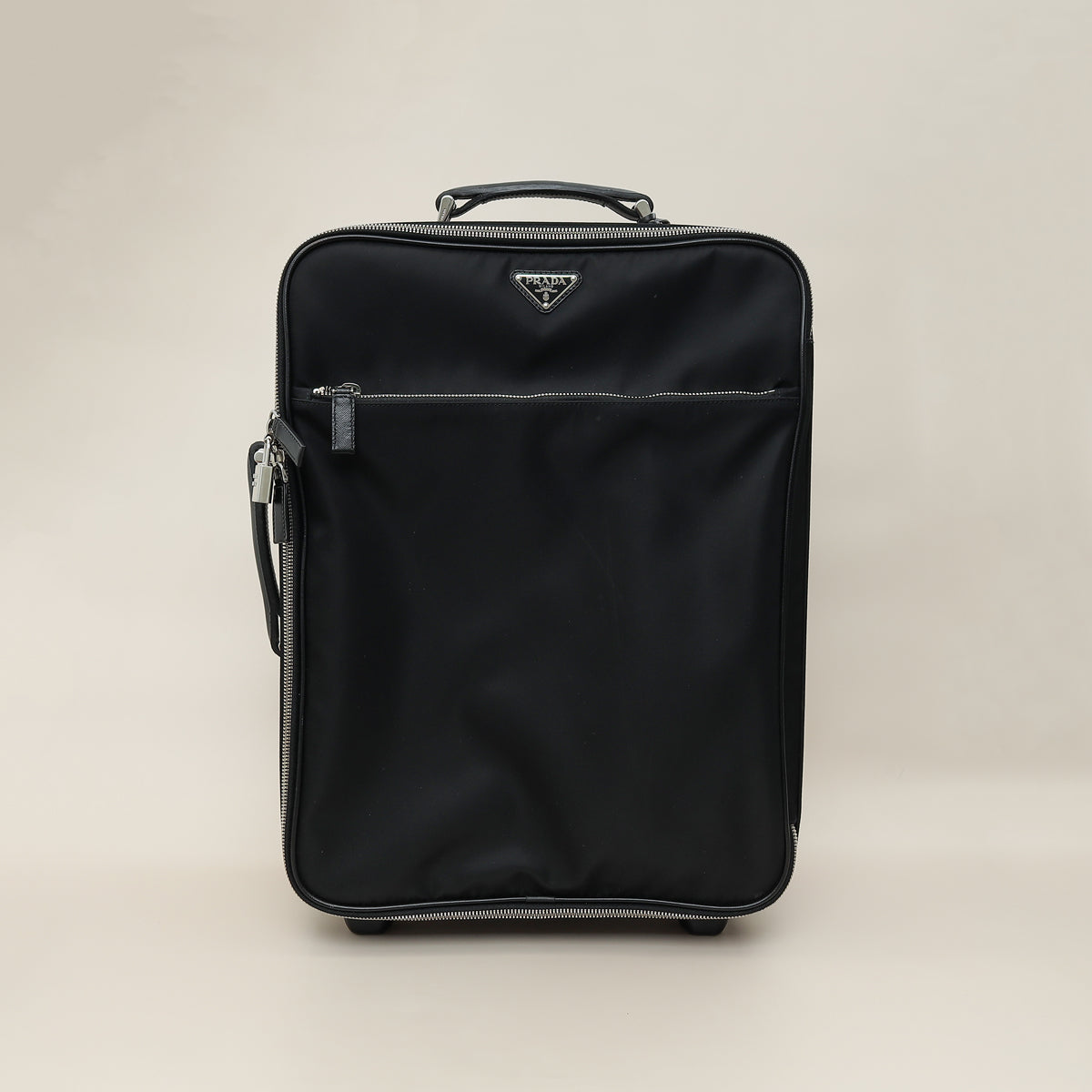 Prada Black Nylon Tessuto Trolley Luggage