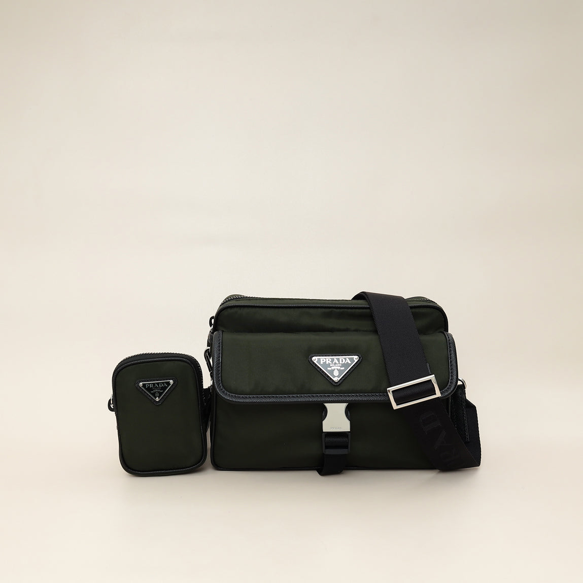Prada Kaki Re-Nylon Shoulder Bag