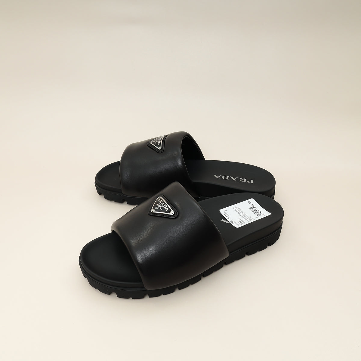 Prada Logo Padded Nappa Slide Sandal 7
