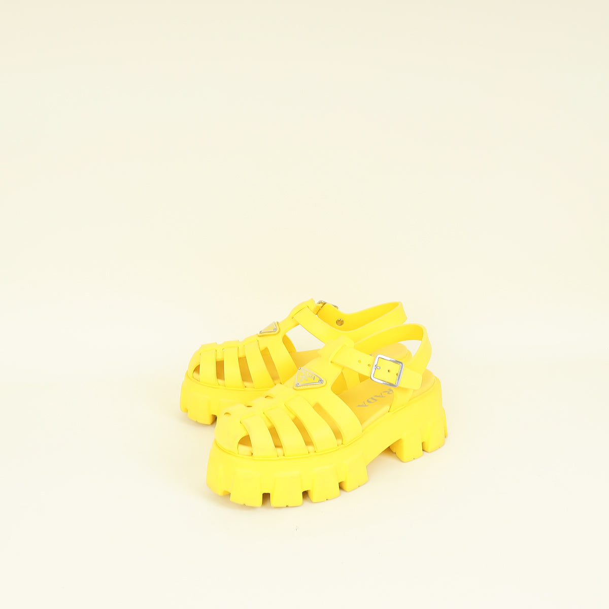 Prada Yellow Foam Rubber Sandal 38