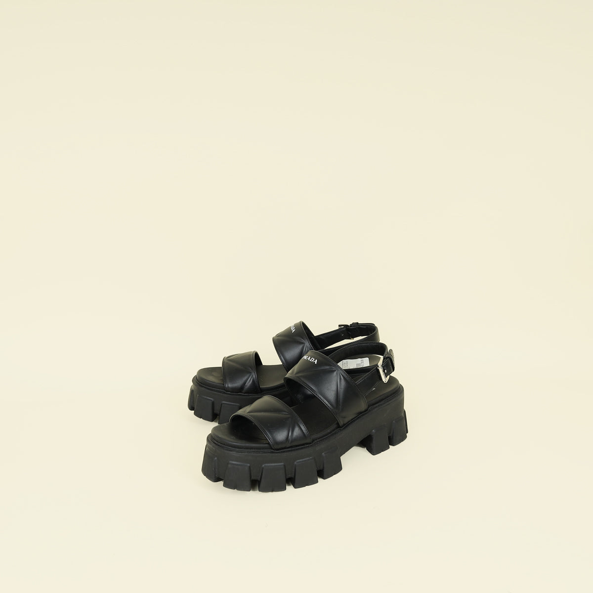 Prada Black Monolith Sandal 38.5