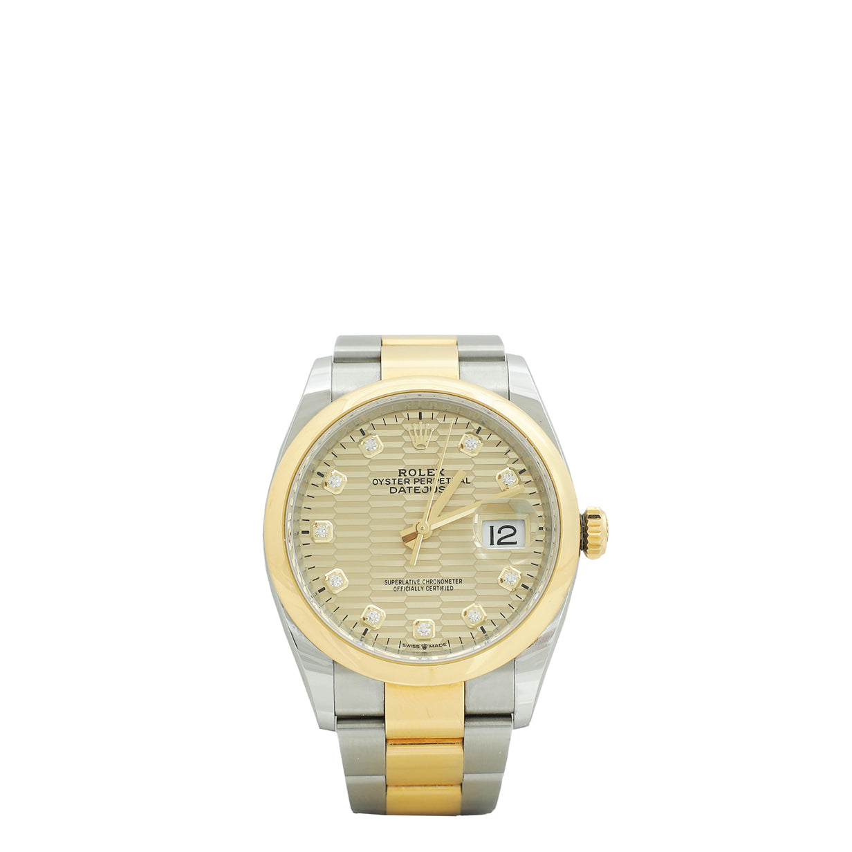 Rolex 18K Yellow Gold Osytersteel Datejust 36mm Watch