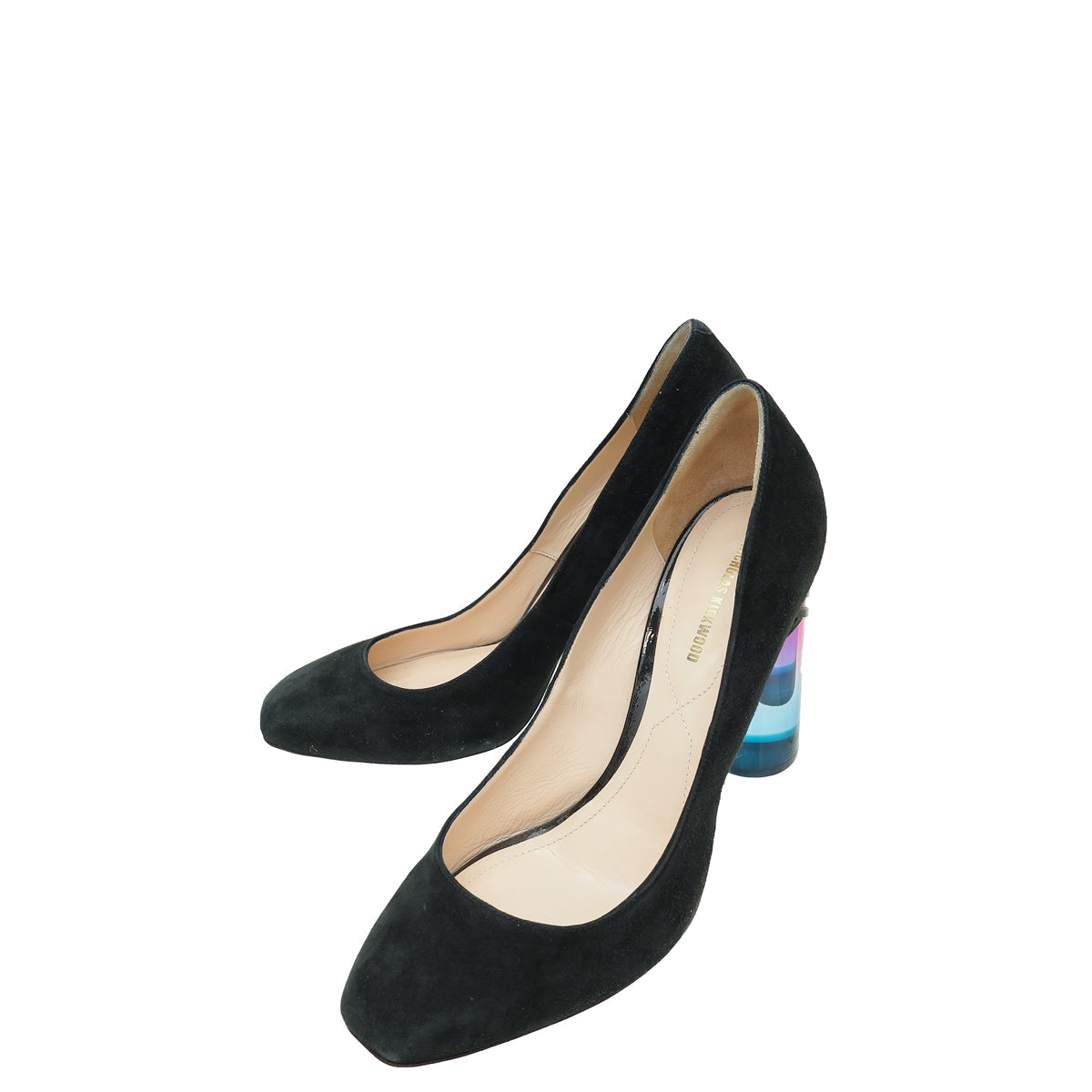 Nicholas Kirkwood Black Suede Resin Heel Pumps 40