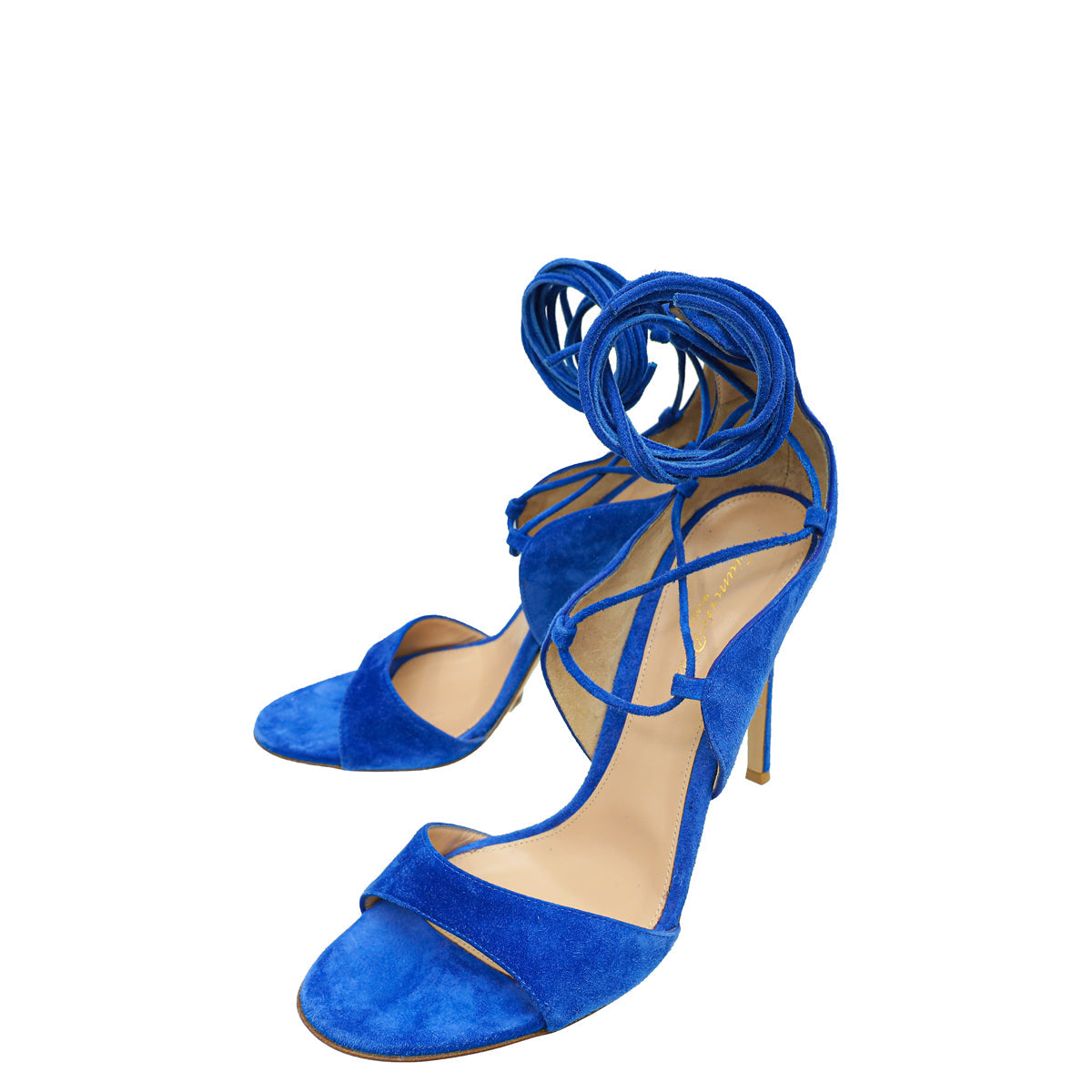 Gianvito Rossi Blue Cross Ankle Strap Sandals 40