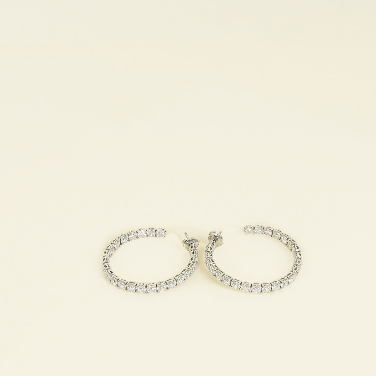 Tiffany & Co. Platinum Diamond Hoop Earrings