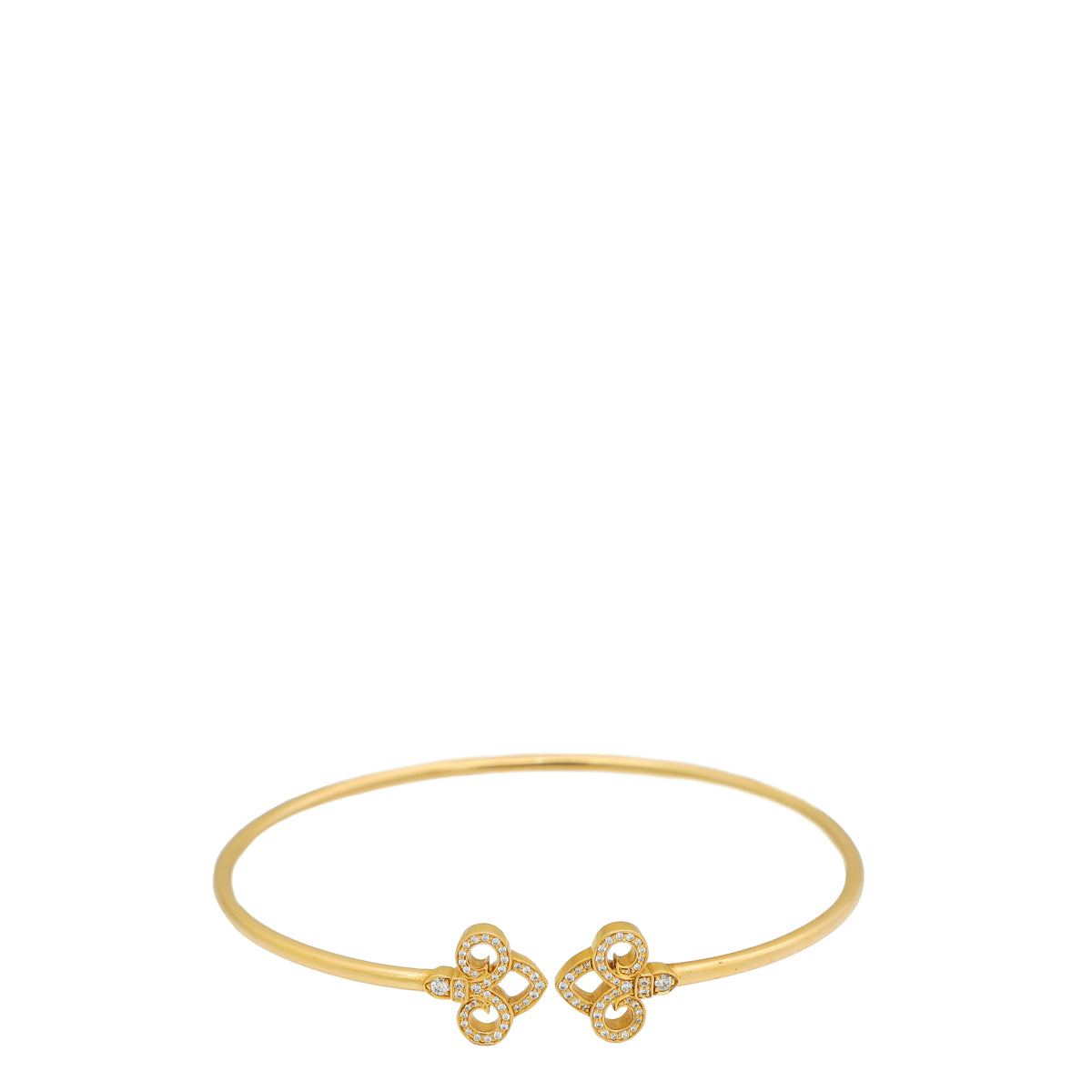 Tiffany & Co. 18K Pink Gold Fleur de Lis Diamond Wire Bracelet 16