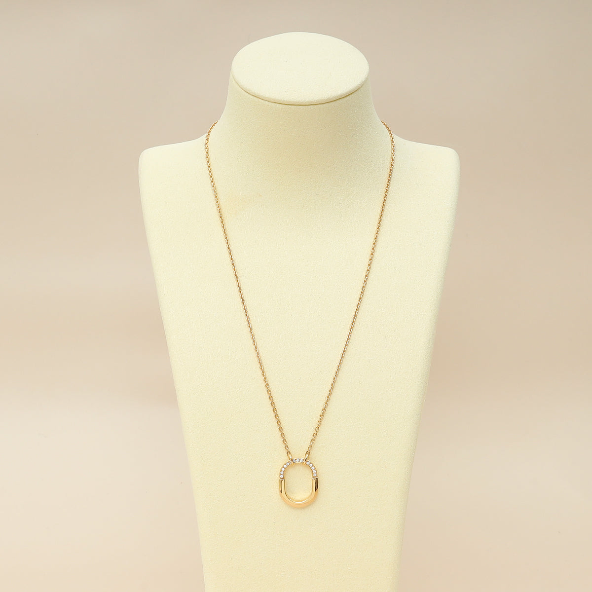 Tiffany & Co. 18K Rose Gold Tiffany Lock Diamond Small Pendant Necklace