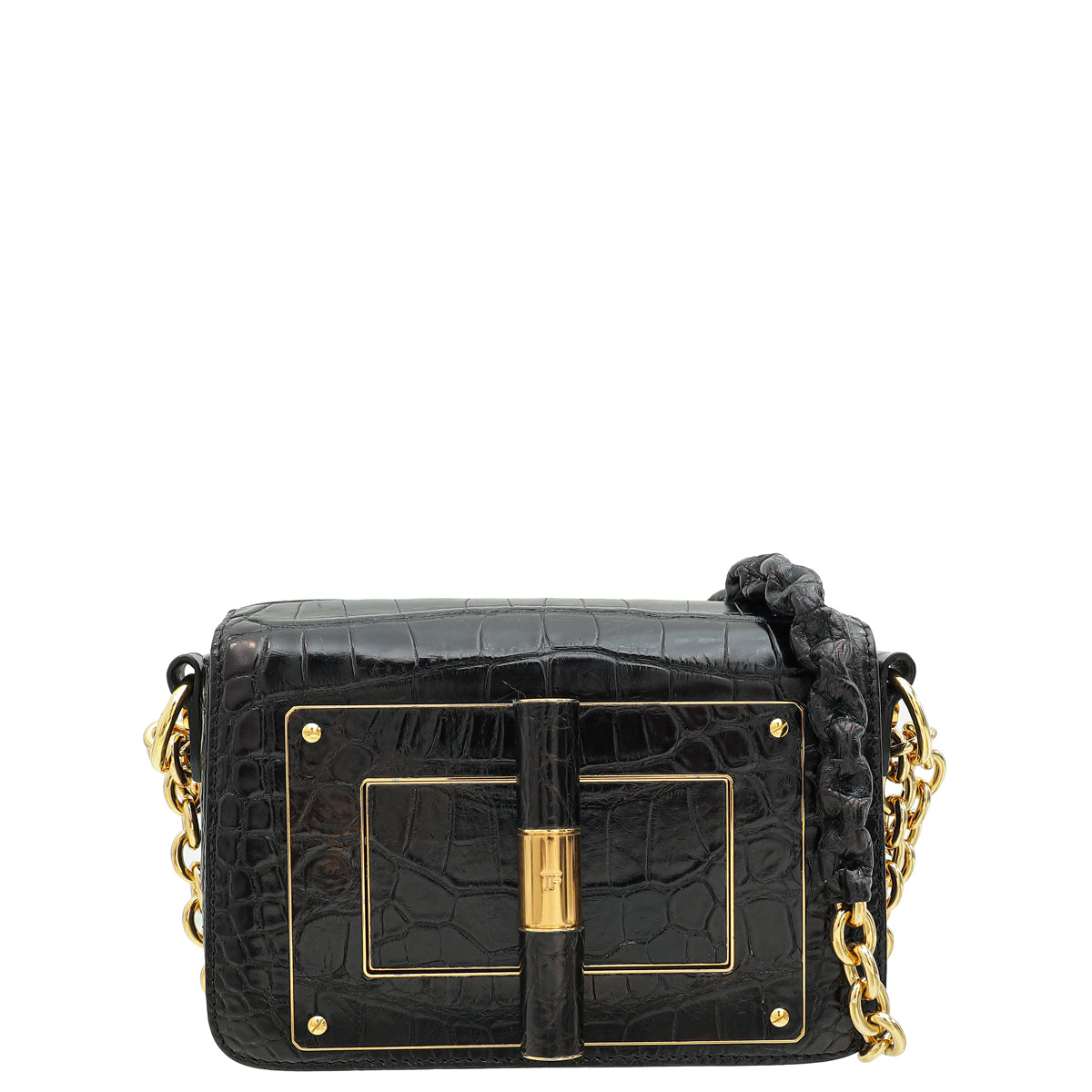Tom Ford Black Alligator Chain Natalia Shoulder Bag
